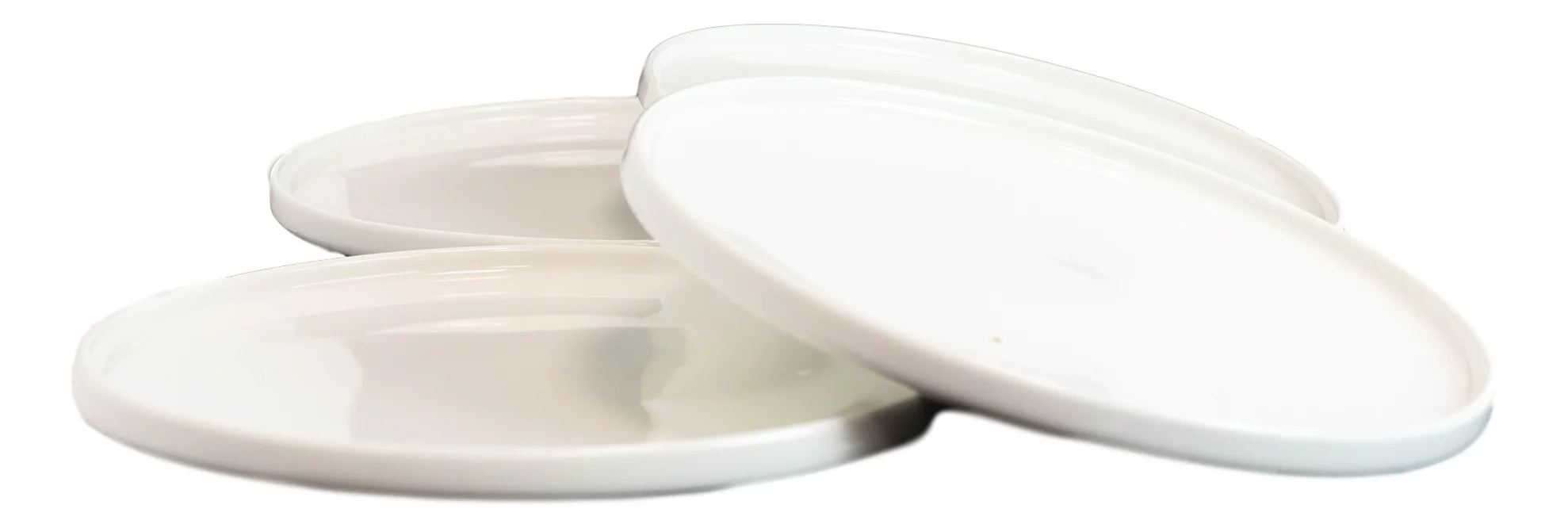 Pack Of 4 Kitchen Dining Modern White Stoneware Coupe Dinner Lunch 8