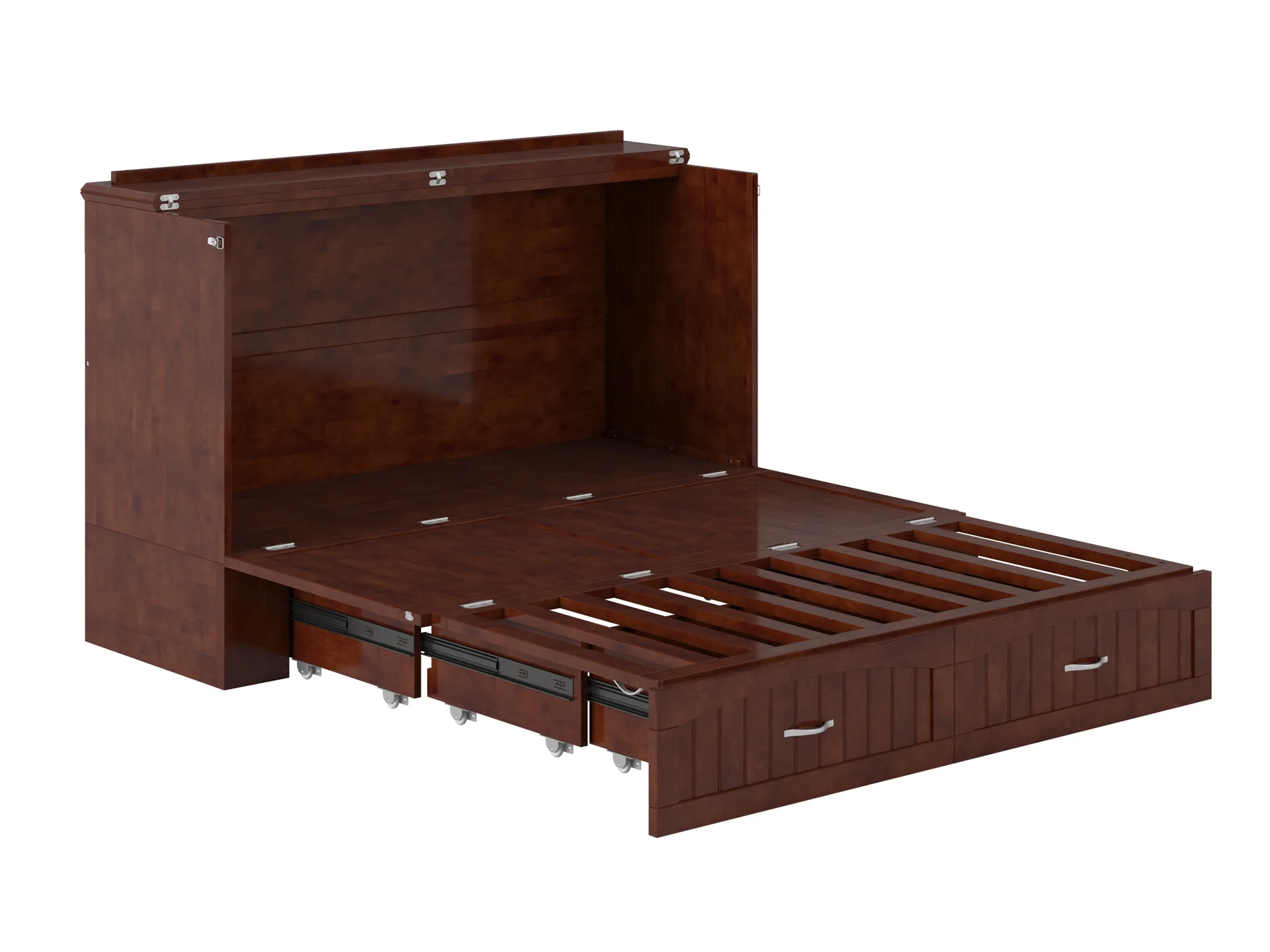 Southampton Murphy Bed Chest Queen Walnut with Charging Station