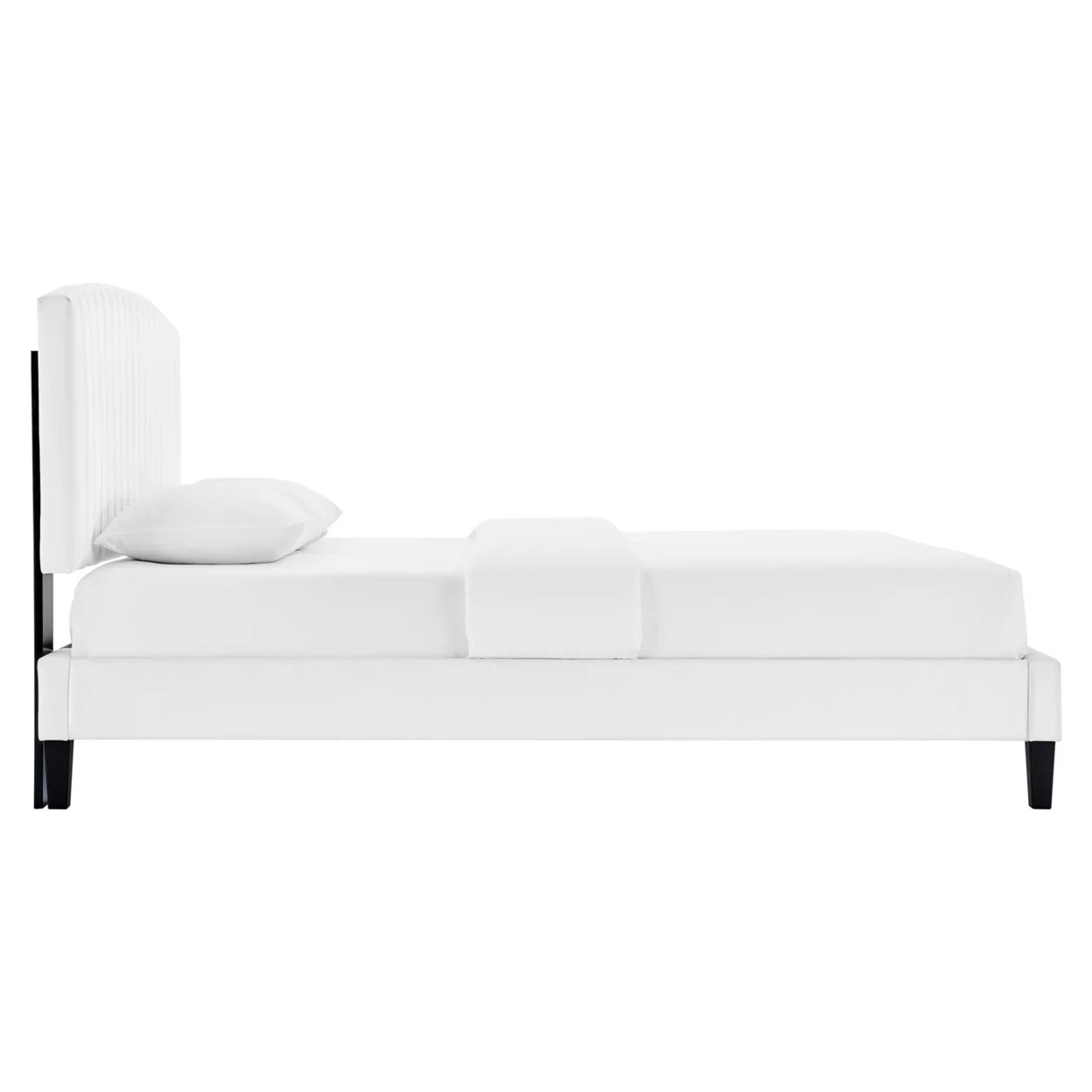 Modway Alessi Modern Performance Velvet Full Platform Bed in White