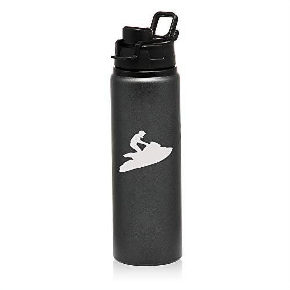 MIP Brand 25 oz Aluminum Sports Water Travel Bottle Jet Ski (Charcoal)