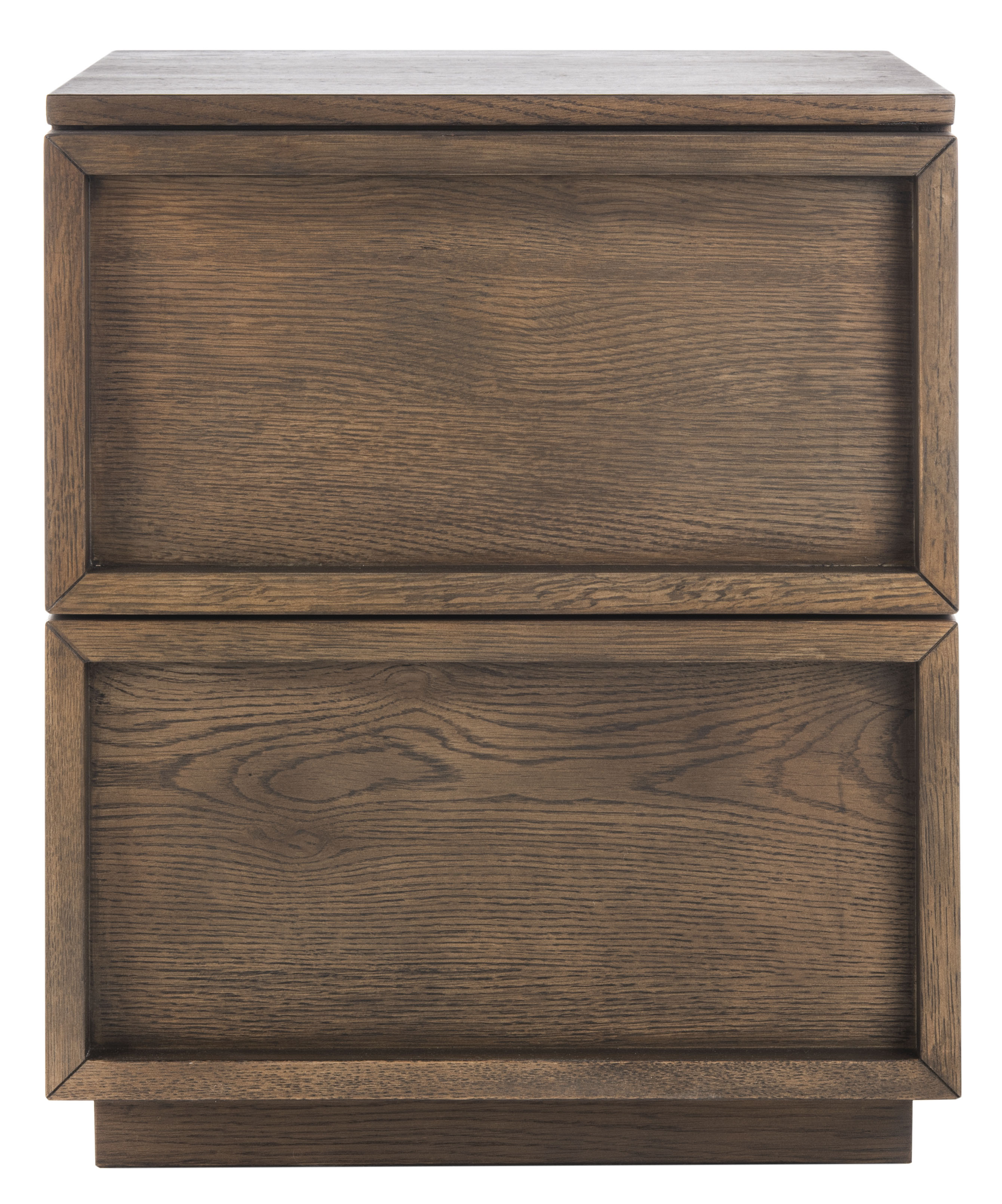 SAFAVIEH Couture Zeus Rustic Nightstand with 2 Drawers, Medium Oak