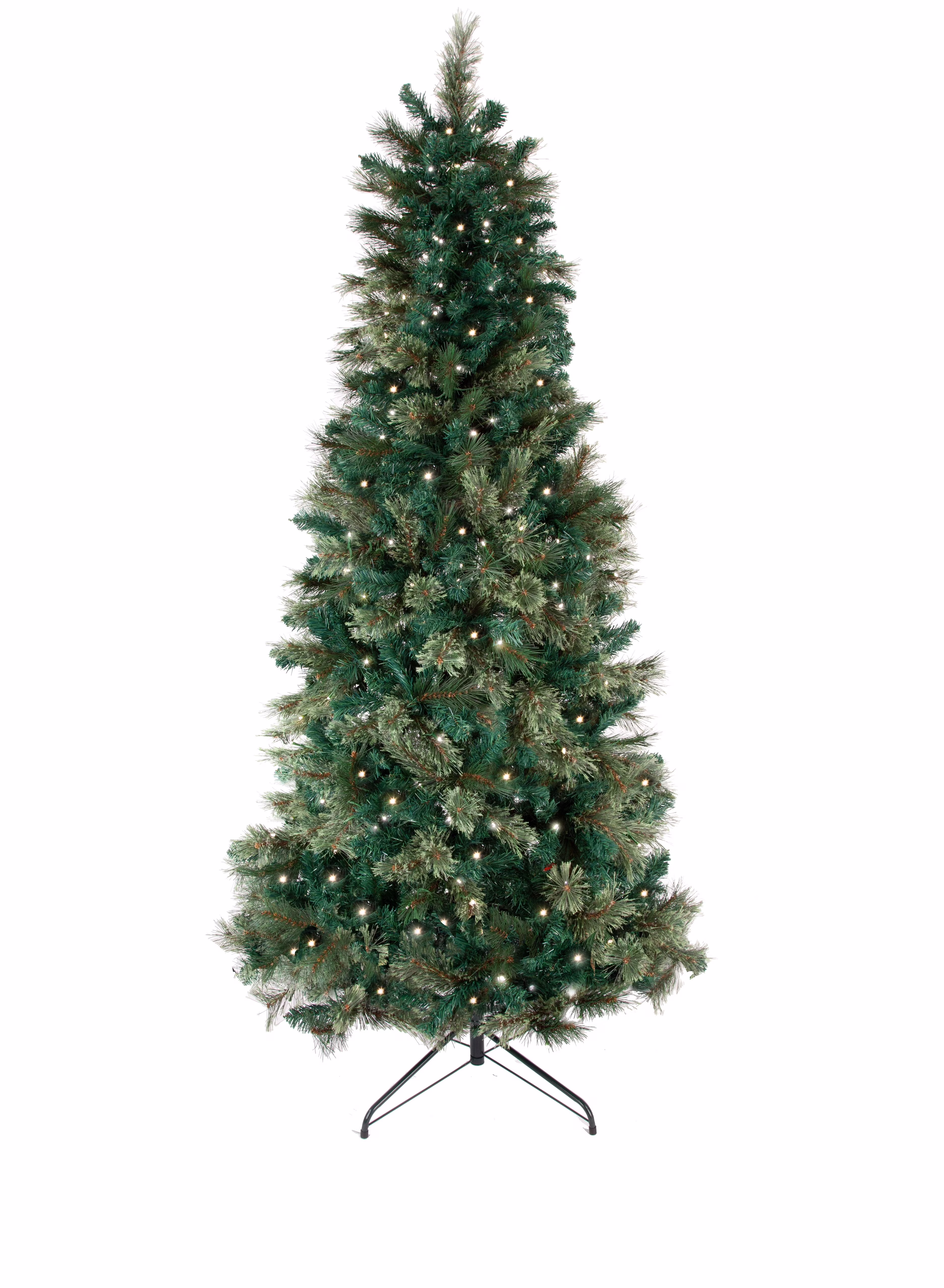 Flexible Flyer 6 ft Cashmere Christmas Tree Pre-Lit 250 Multi-Color LED Lights Full Realistic Green