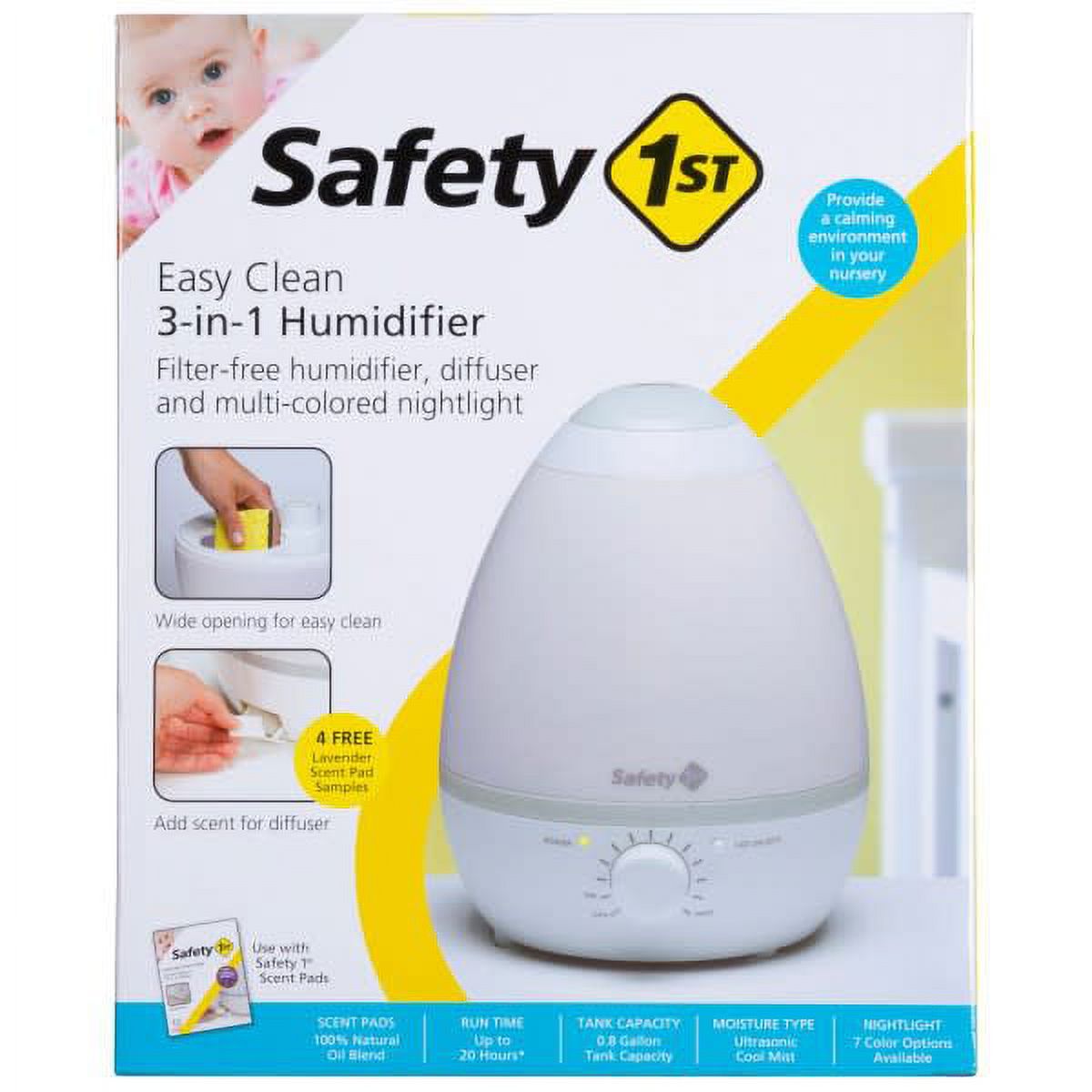 Safety 1ˢᵗ Easy Clean 3-in-1 Humidifier, Grey