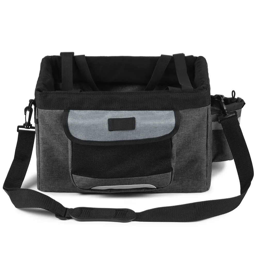 Carevas Foldable Front Basket Removable Bike Pet Basket Pet Dog Cat Carrier Camping Tote Bag