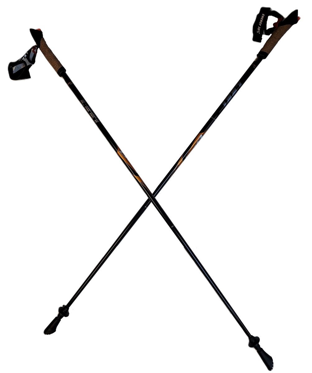 LEKI Nordic Walking Cronos Carbon Series Walking Sticks Black 115cm