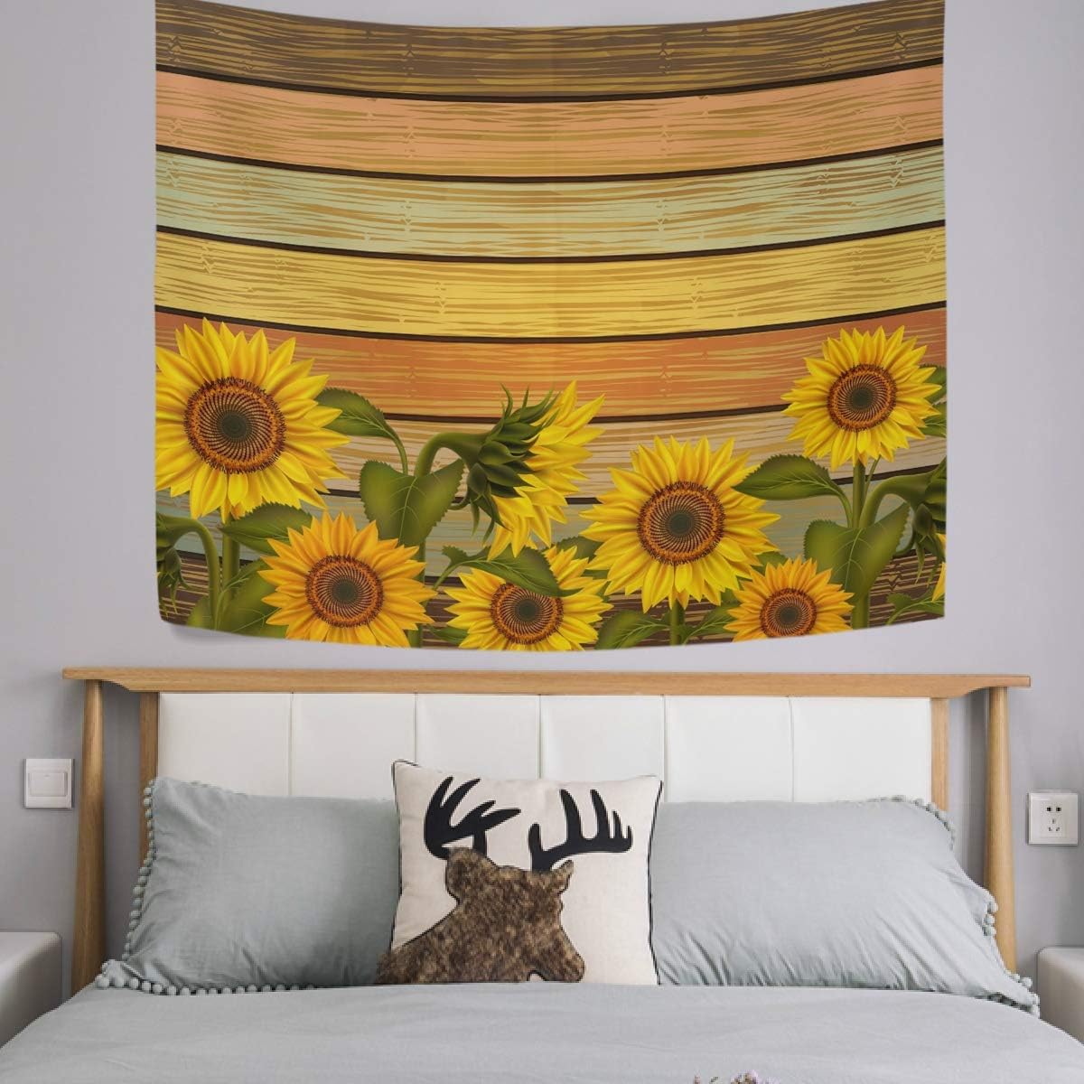 Hyjoy Tapestry Rainbow Dogs Paw Footprints Black Tapestry Wall Hanging Decorative Wall Tapestries Wall Art Wall&nbsp;Blanket&nbsp;Bedding Tapestry for Bedroom Living Room Dorm Home Decor 60