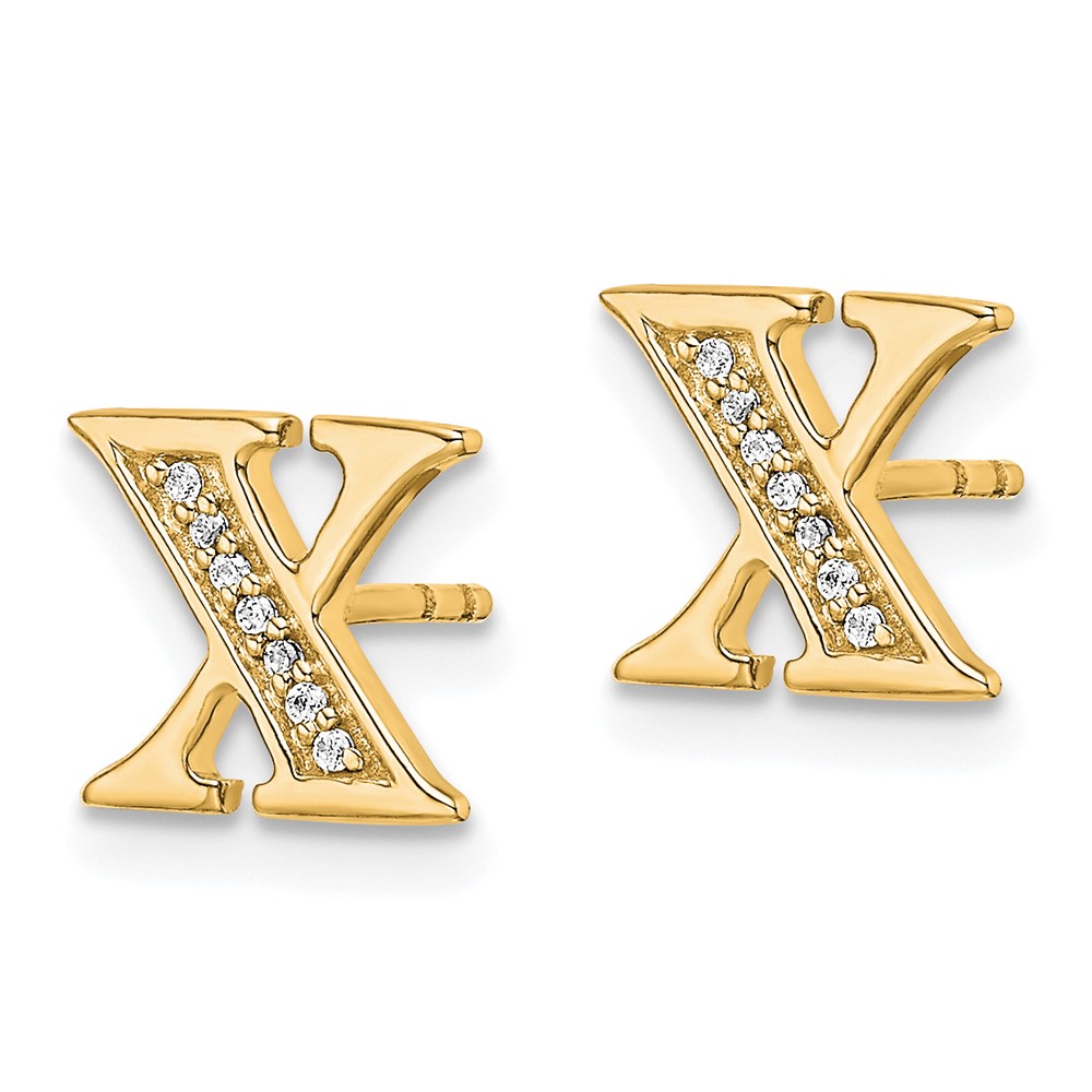 14k Diamond Initial X Earrings Q-EM4170X-005-YA