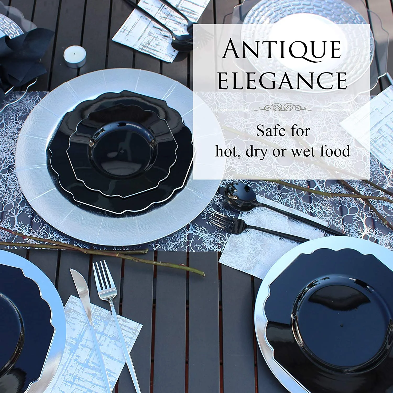 Disposable Plastic Salad Plates (10 Piece), Heavy Duty Disposable plates (8.75