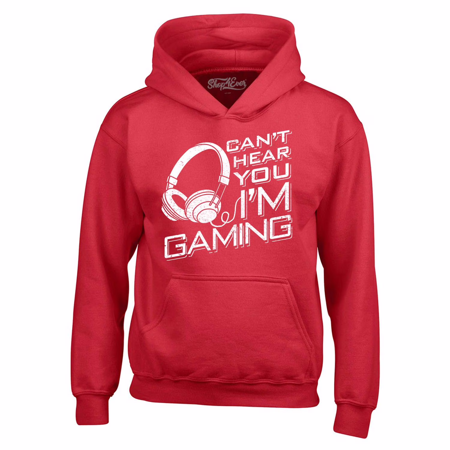 Shop4Ever Men's I Can't Hear You I'm Gaming Hooded Sweatshirt Hoodie XXX-Large Red