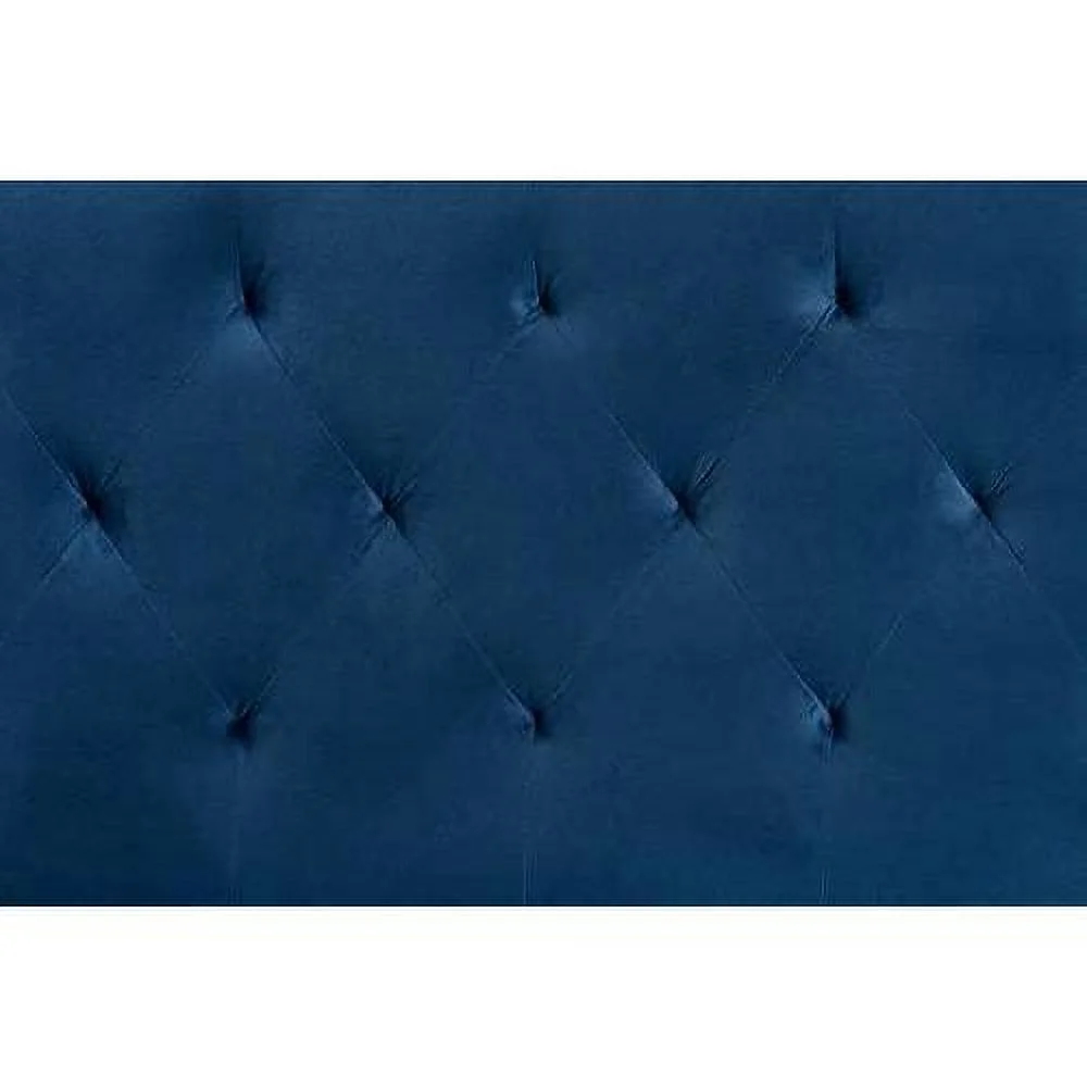 Felix Modern And Contemporary Navy Blue Velvet Fabric Upholstered King Size Headboard