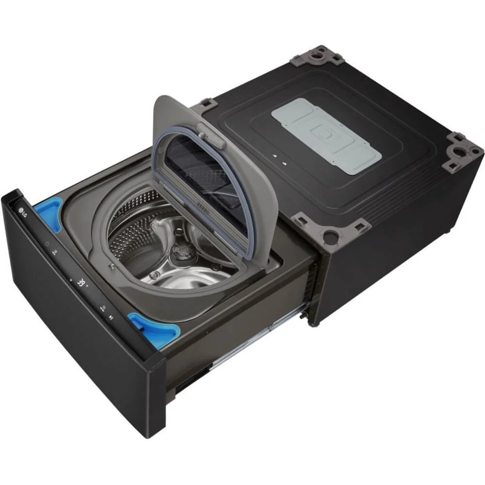 LG WD300CB 1.0 Cu. Ft. SideKick Black Steel Top Load HE Pedestal Washer