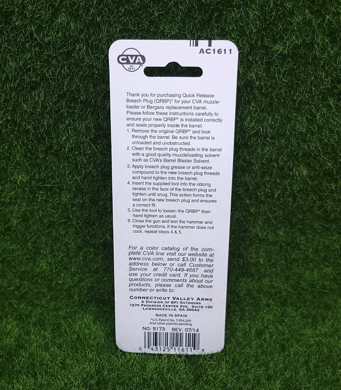 CVA Quick Release Breech Plug for Accura Optima Wolf Rifles - AC1611