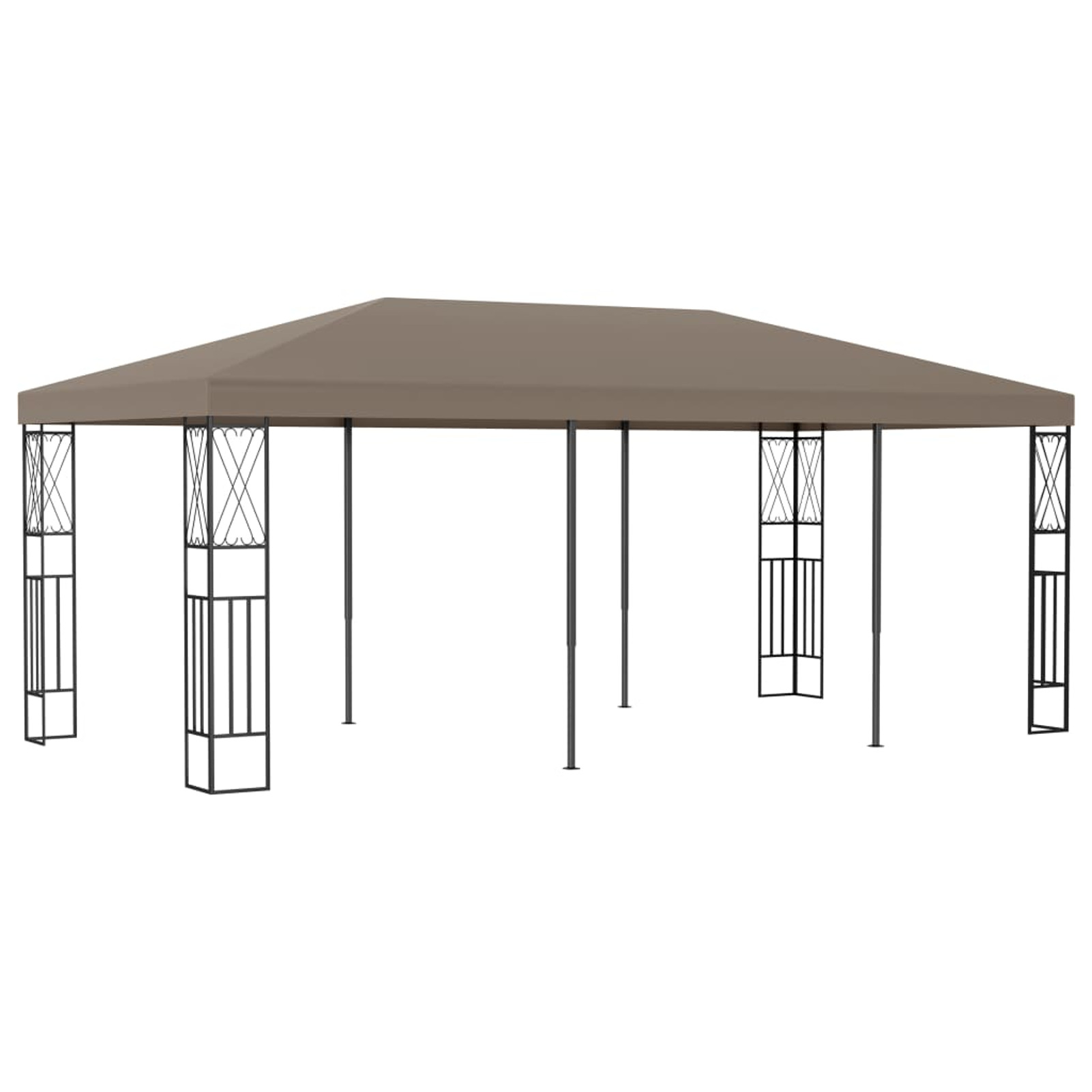 Anself Gazebo with Steel Frame Garden Canopy Tent Sun Shelter Taupe for Patio, Party, Wedding, BBQ, Camping Trip, Festival Cater Events 236.2 x 118.1 x 102.4 Inches (L x W x H)