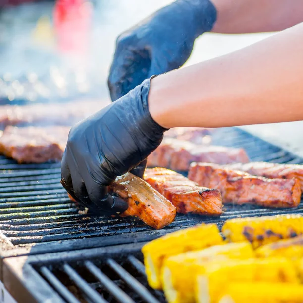 FifthPulse Extra Thick Black Heavy Duty Nitrile Disposable Gloves - 200 -XL-Powder and Latex Free - Mechanic Gloves