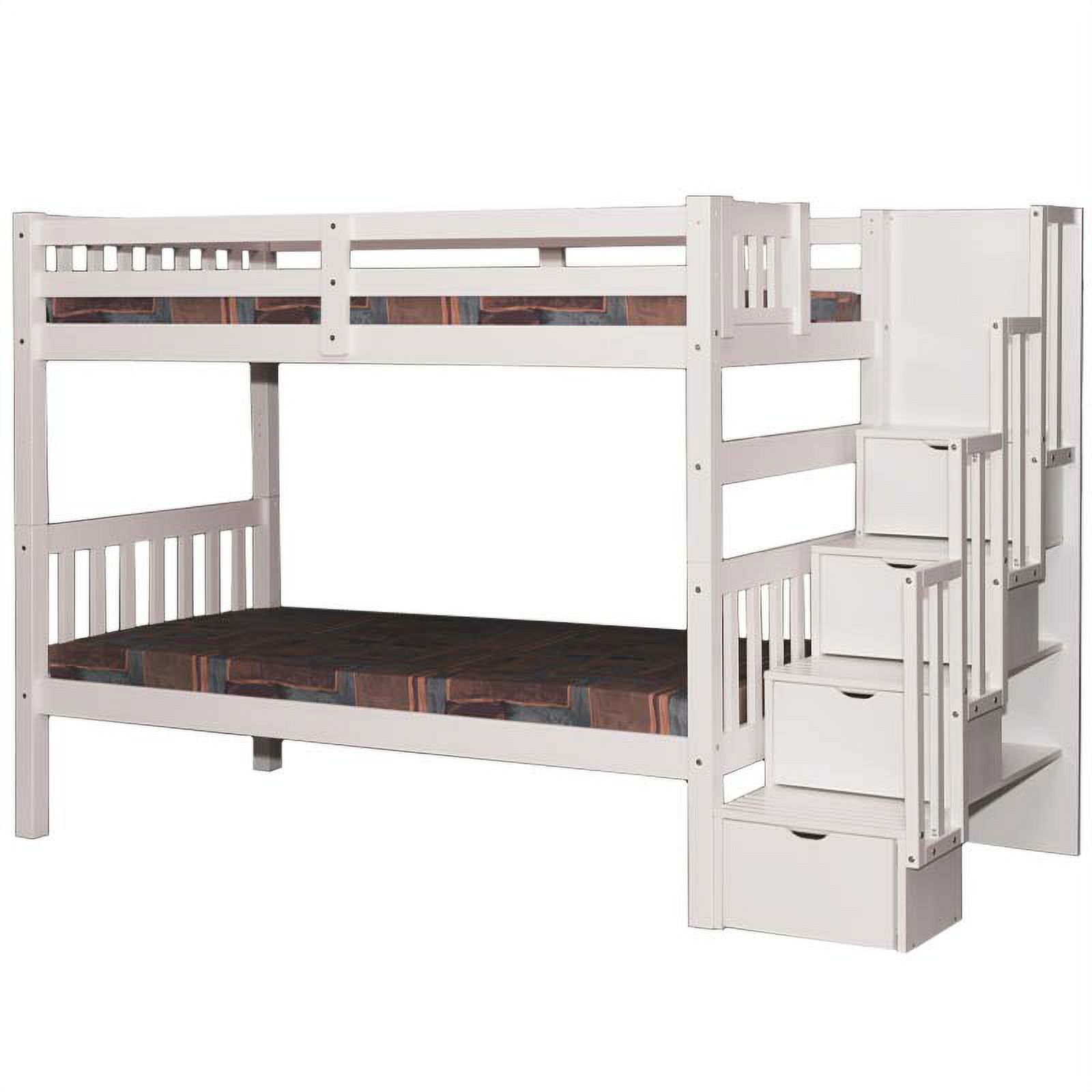 Wynn Stairway Twin over Twin Bunk Bed White