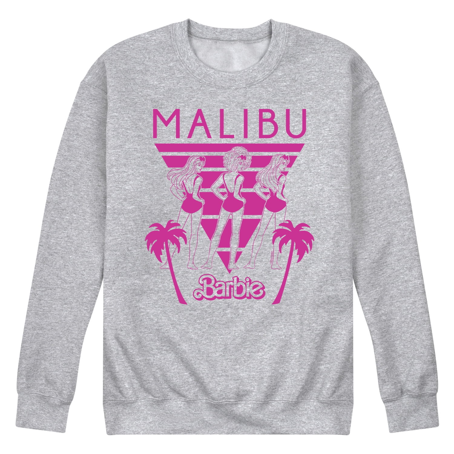 Barbie - Malibu - Retro Palm Trees & Bathing Suits - Men's Crew Neck Fleece Pullover