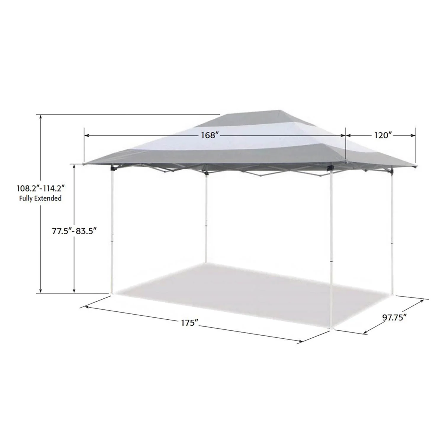 Z-Shade 14 x 10 Foot Prestige Instant Shade Canopy Shelter, Grey & White