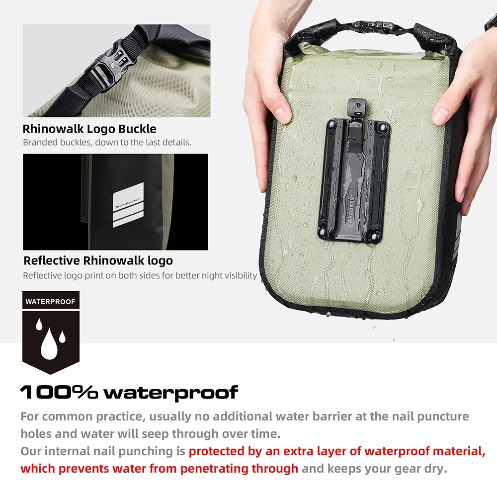 Rhinowalk 6L Bike Front Fork Bag, Waterproof Cycling Accessory for Storage