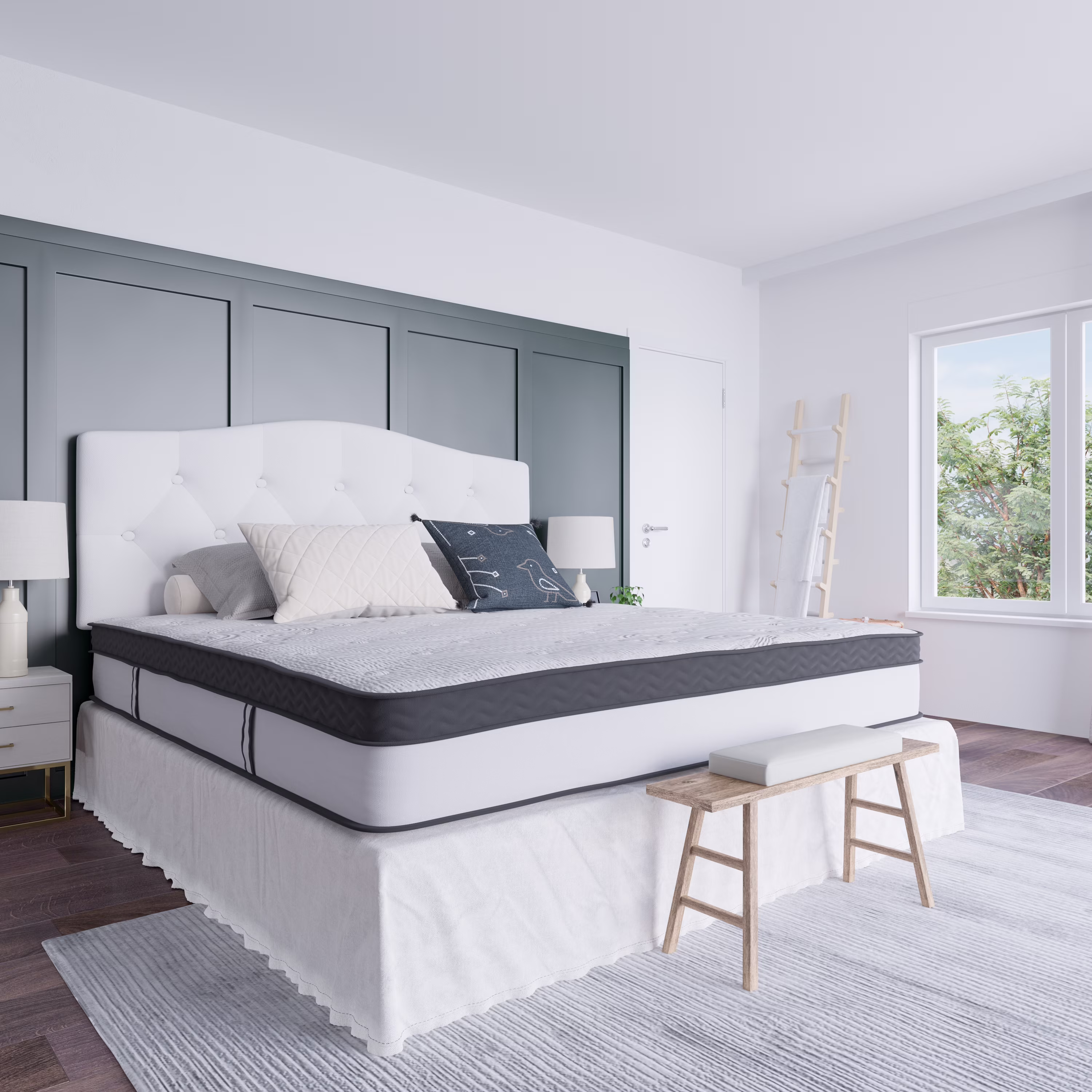 Emma + Oliver 12 Inch CertiPUR-US Certified Memory Foam Pocket Spring Mattress, King Mattress in a Box