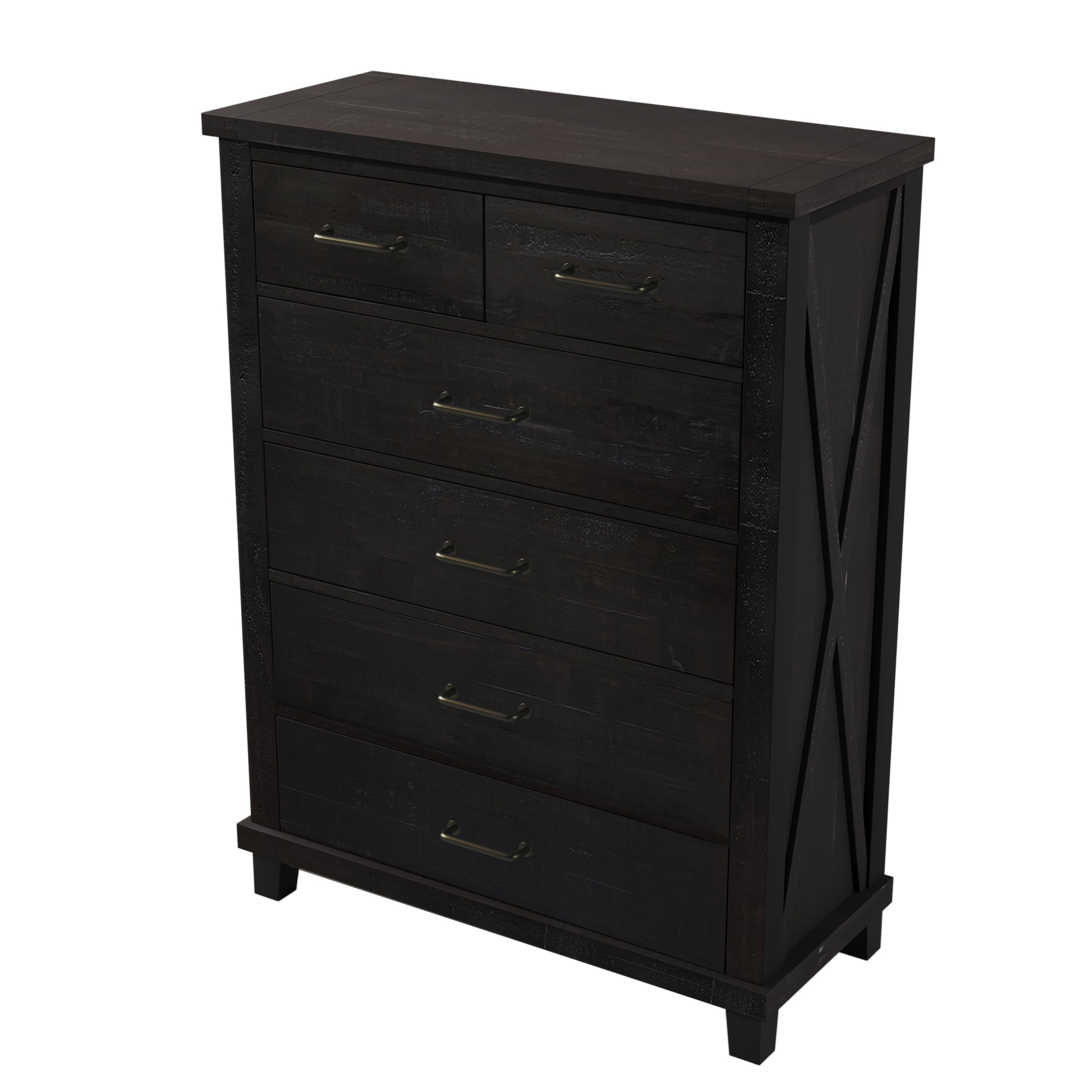 Harmony Home Collection: Rustic Pine Six-Drawer Tallboy Chest