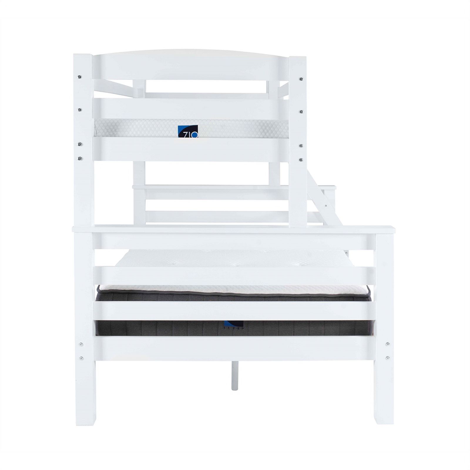 Pemberly Row Transitional Twin over Full Wood Bunk Bed in White