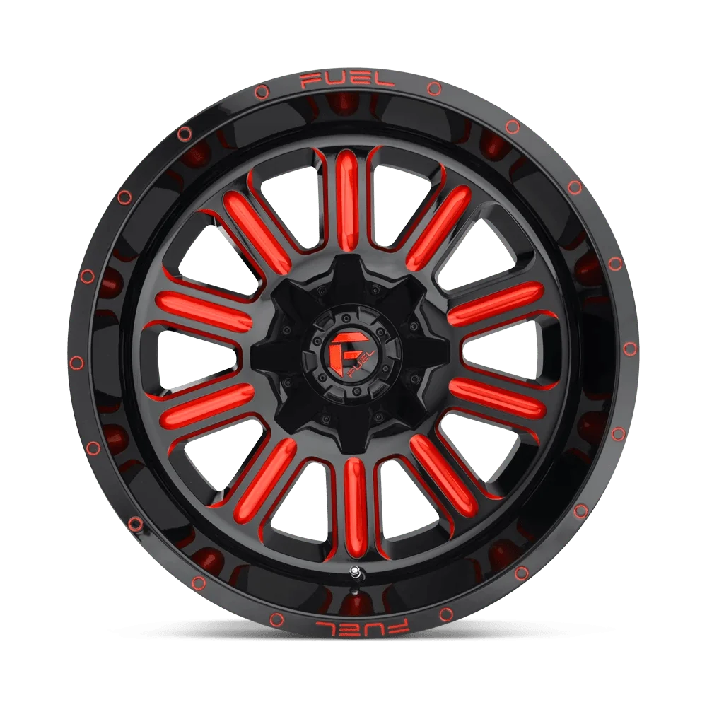 Fuel 1PC Aluminum Rim D621 HARDLINE 20X10in Gloss Black Red Tinted Clear Finish, D62120009846