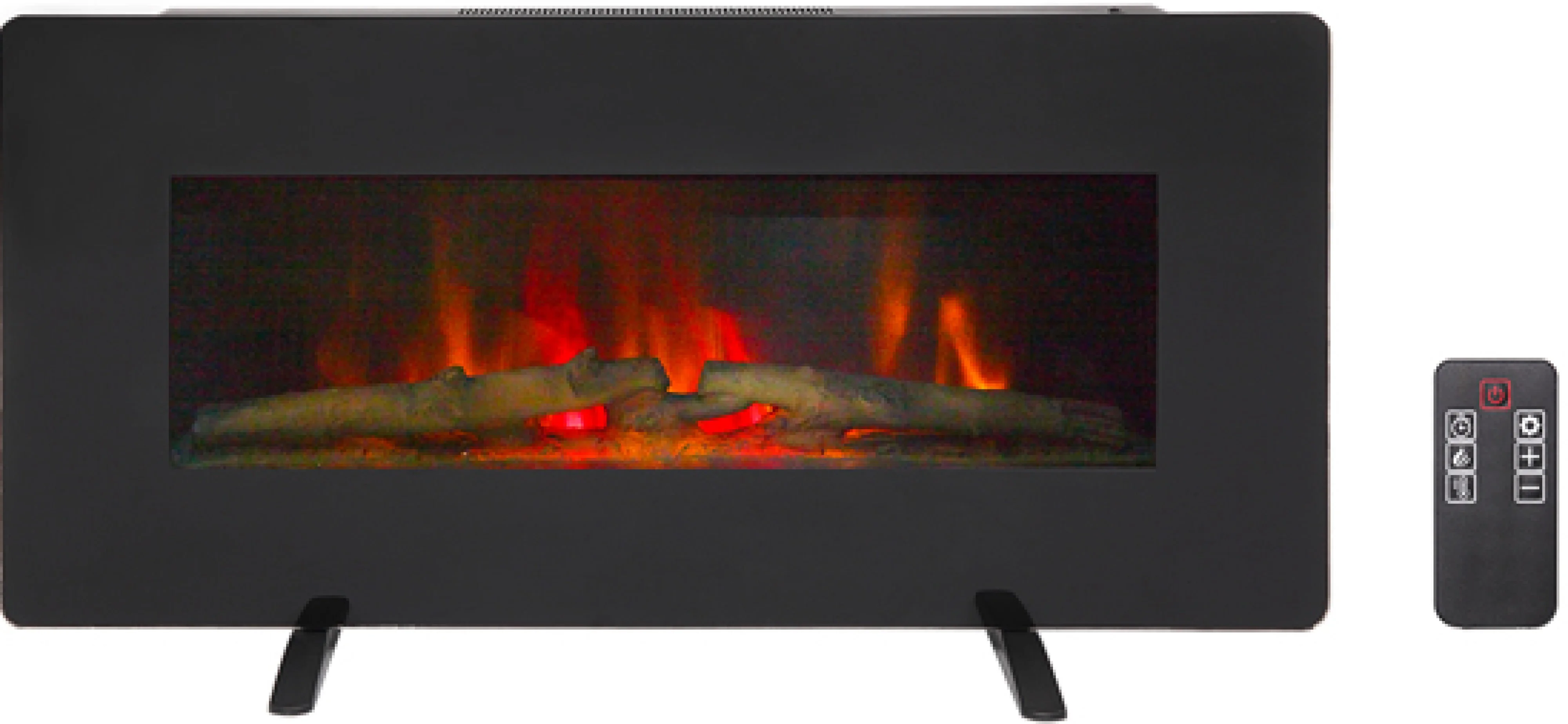 ZOKOP SF311-36 36 Inch 1400W Wall Hanging Fireplace Single Color Fake Wood Heating Wire with Remote Control Black