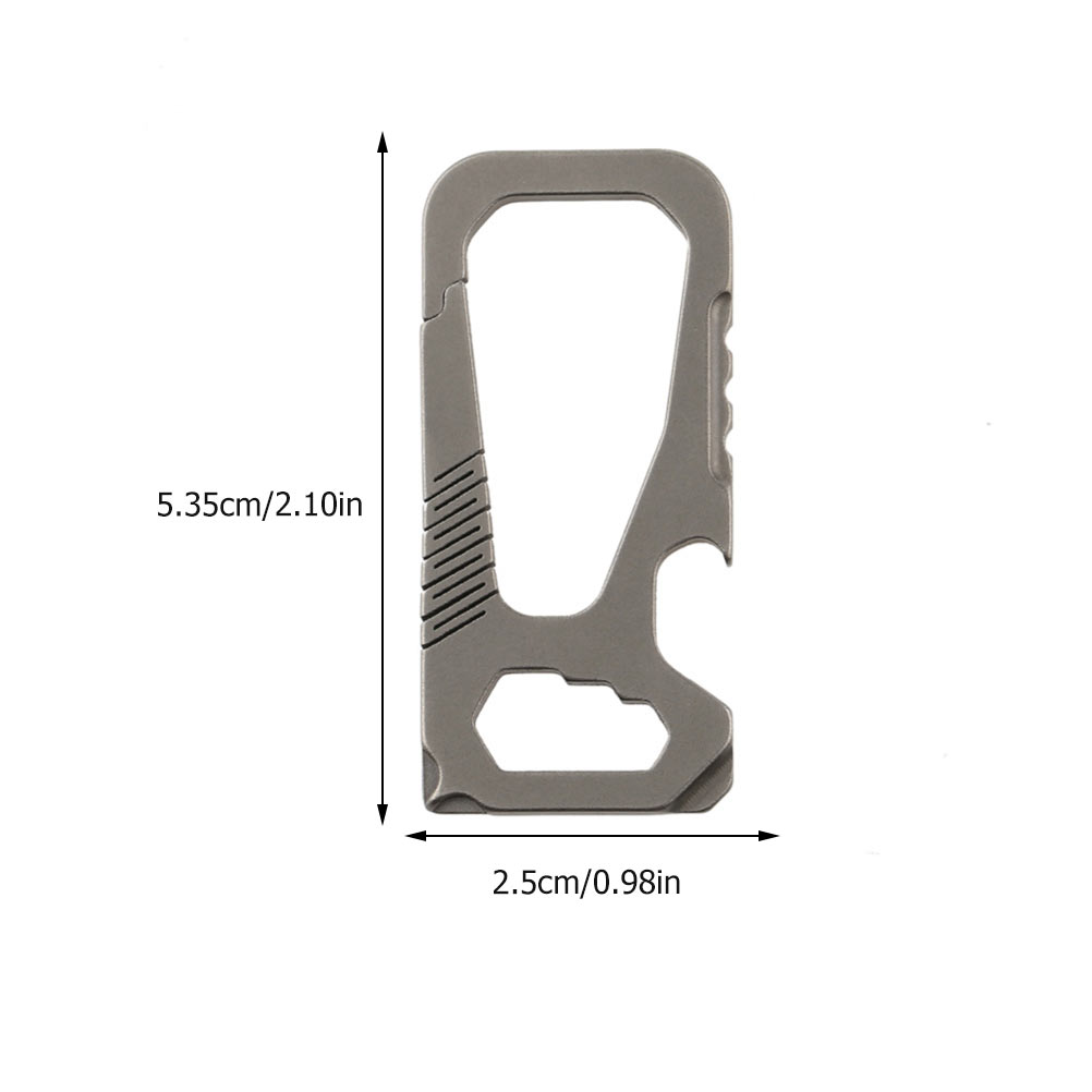 NUOLUX Portable Outdoor Buckle Bottle Opening Buckle Titanium Alloy Carabiner (Grey)