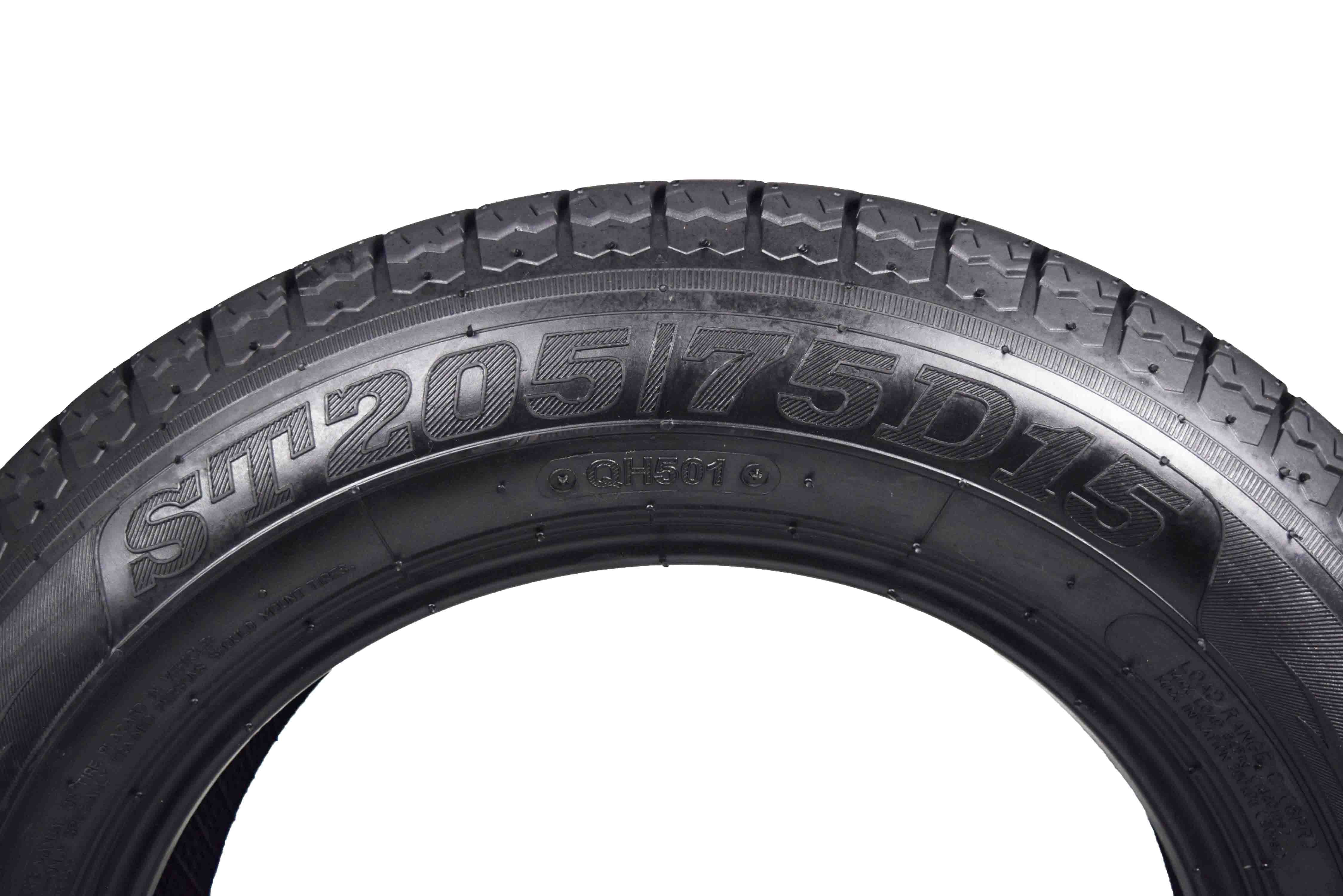 MASSFX 205/75-15 Front/Rear Tire - Bias 6 Ply Trailer Tire with Omni-Directional Tread ST205/75D15
