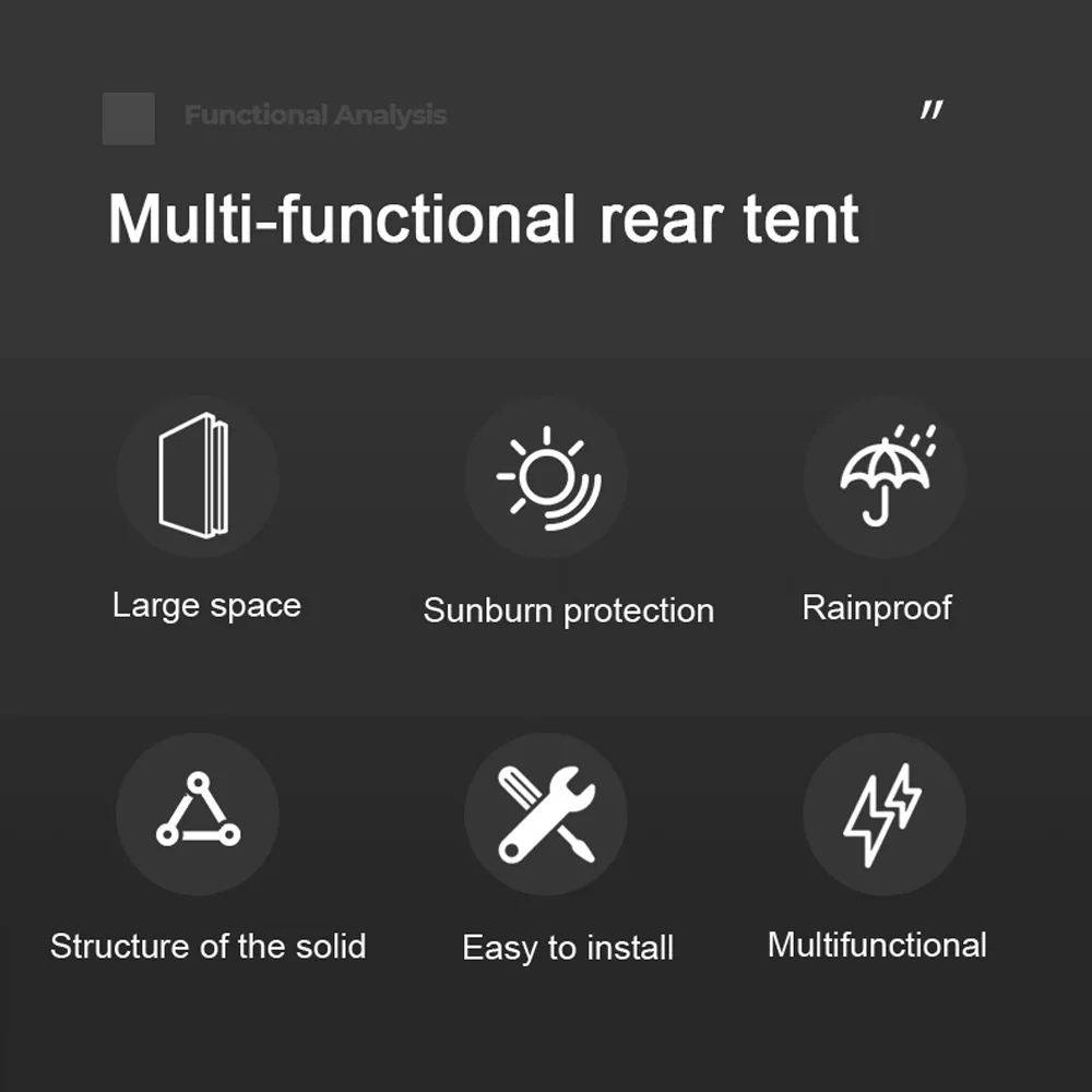 walmeck Car Trunk Extension Tent, Camping Picnic Rear Tent with Canopy, Sunshine-Proof Rain-Proof Shelter