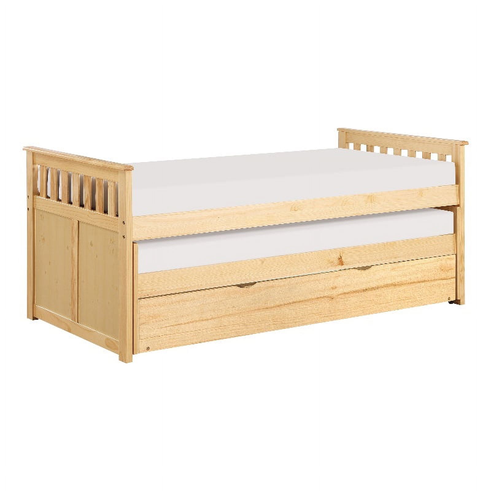 Lexicon Contemporary Wood Twin/Twin Bed with Twin Trundle in Natural Pine