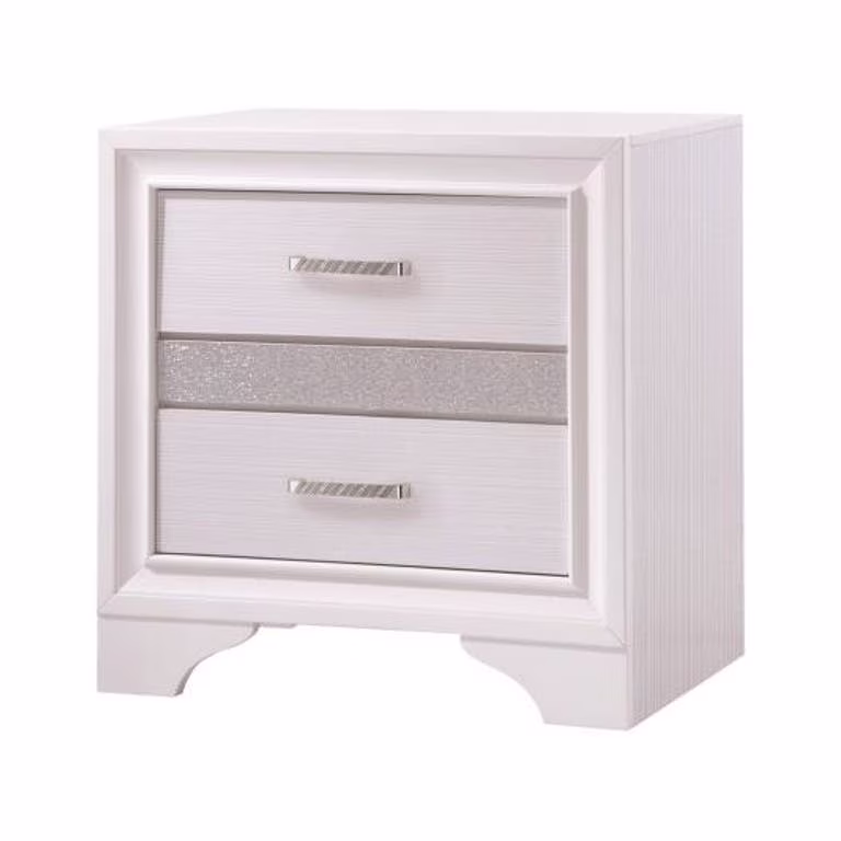 Miranda 2-drawer Nightstand Tray White