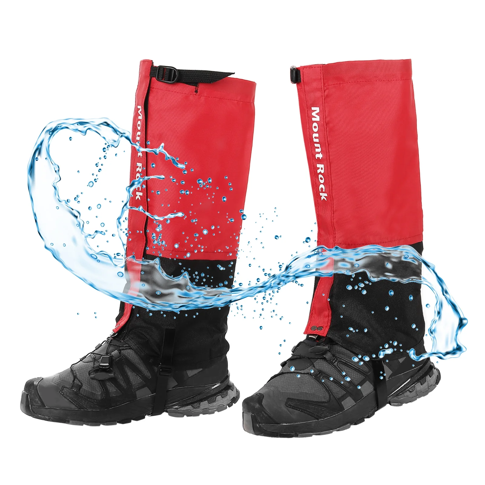 Uxcell Leg Gaiters, Waterproof Shoe Covers Adjustable Snow Boot Gaiter, Black, XL