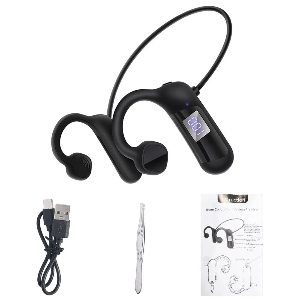 Wireless Bluetooth Bone Conduction Headset Outdoor Sport Open Ear Headphones USA