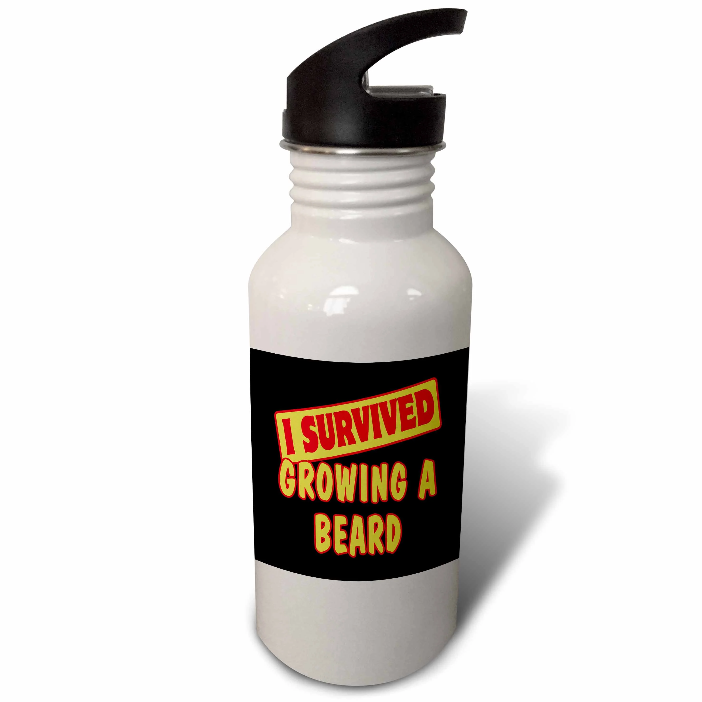 I Survived Growing A Beard Survial Pride And Humor Design 21 oz Sports Water Bottle wb-117987-1