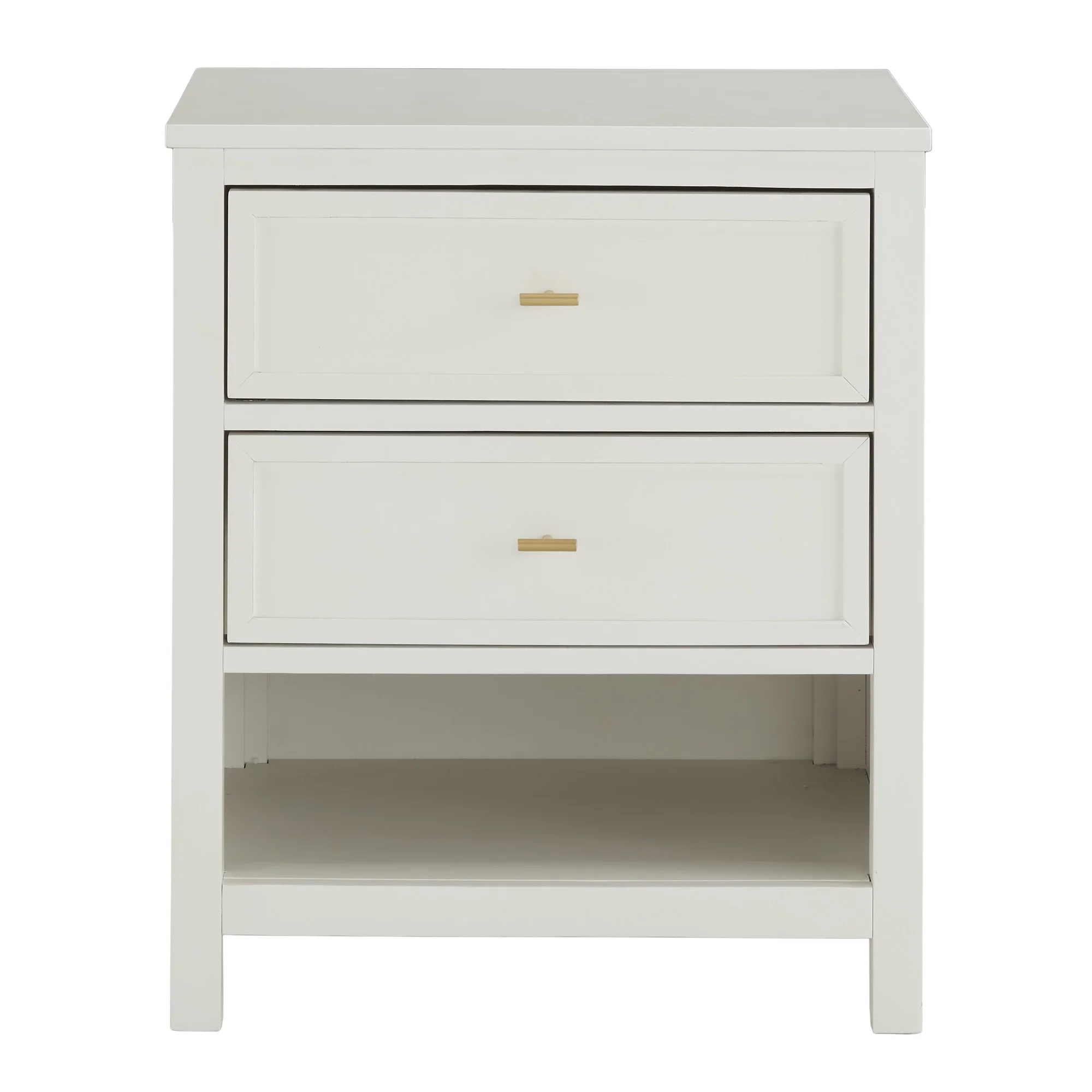Weston Home Danica Modern 2 Drawer Nightstand, White