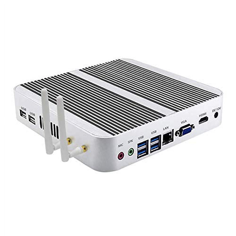 PARTAKER Fanless Mini PC,Mini Computer,Mini PC Windows 10 HTPC with Intel i3 6157U Dual Core CPU, 8GB Ram 128GB SSD 1TB HDD, HDMI,VGA, 4USB 3.0, Aluminum Alloy Chassis