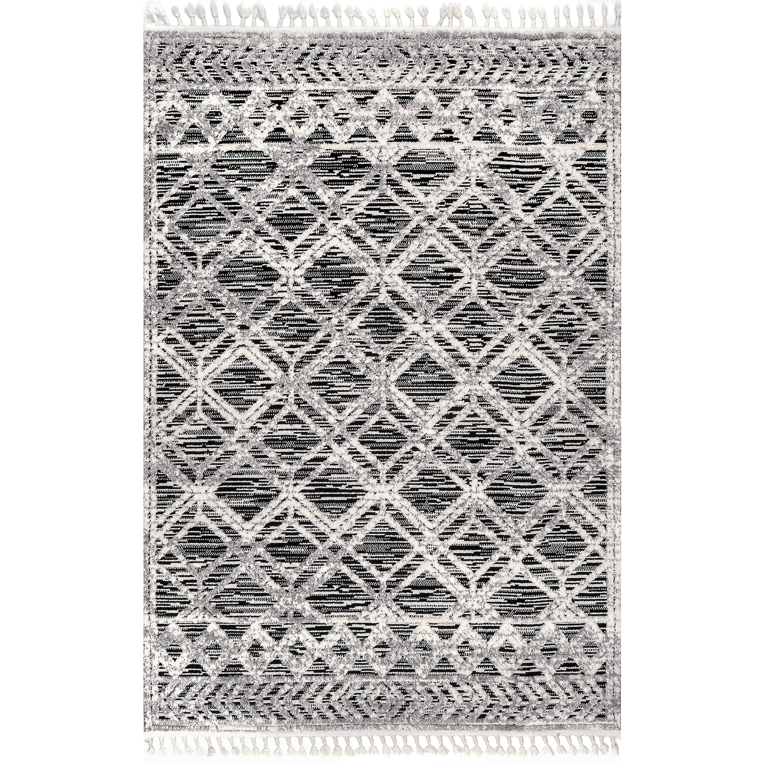 nuLOOM Ansley Moroccan Lattice Tassel Area Rug, 5' 3