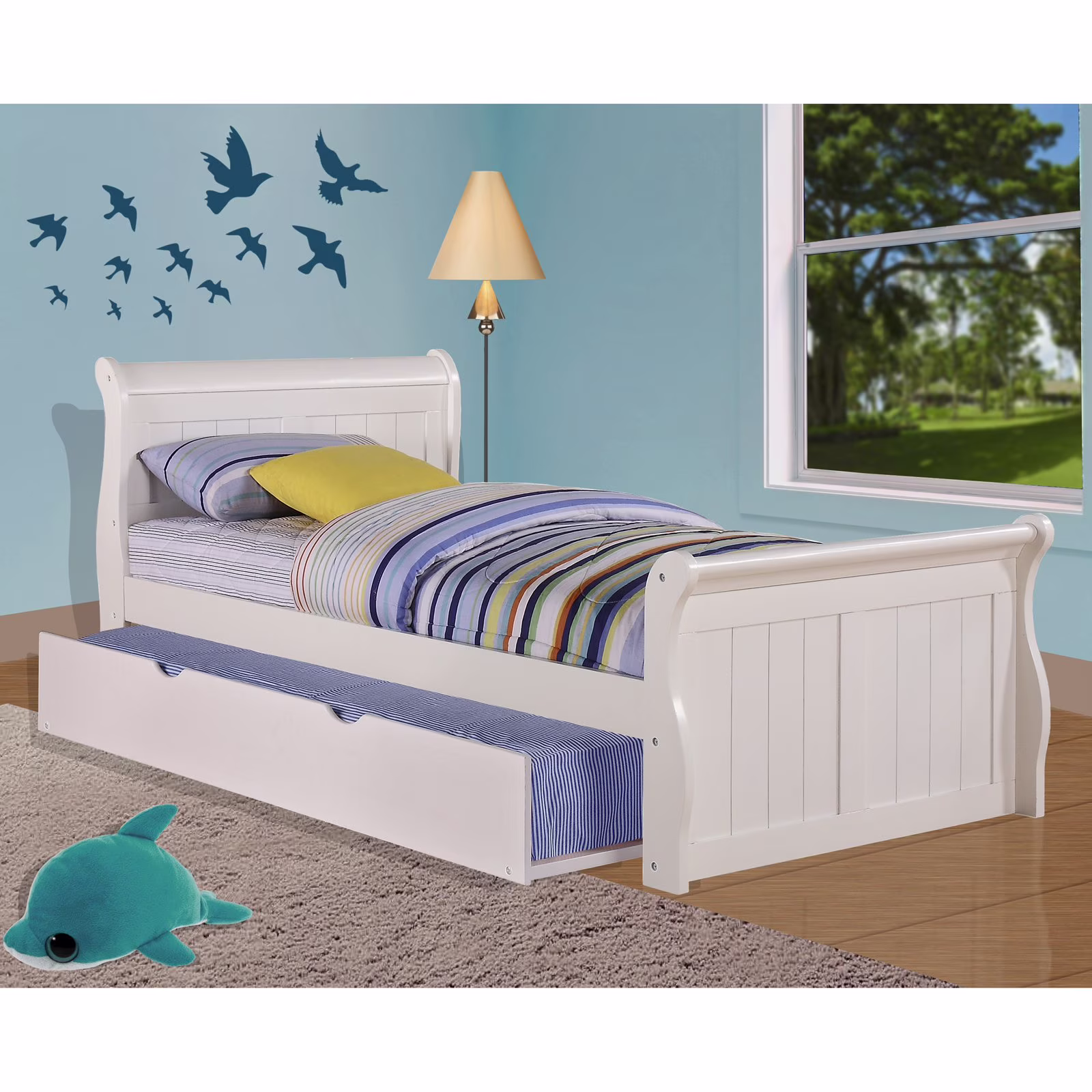 Donco Sleigh Bed - White
