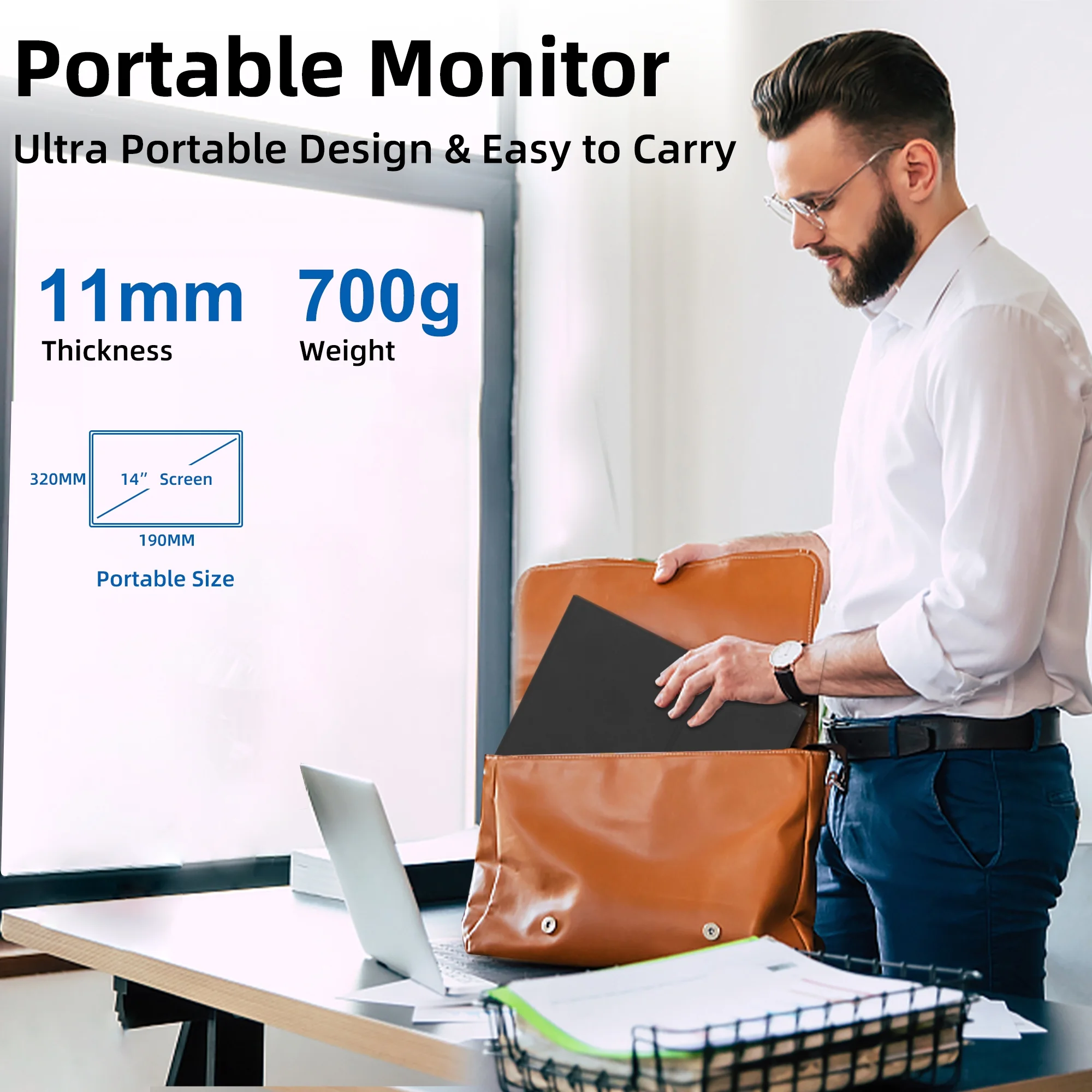 KENOWA Ultra slim Portable Monitor, 14