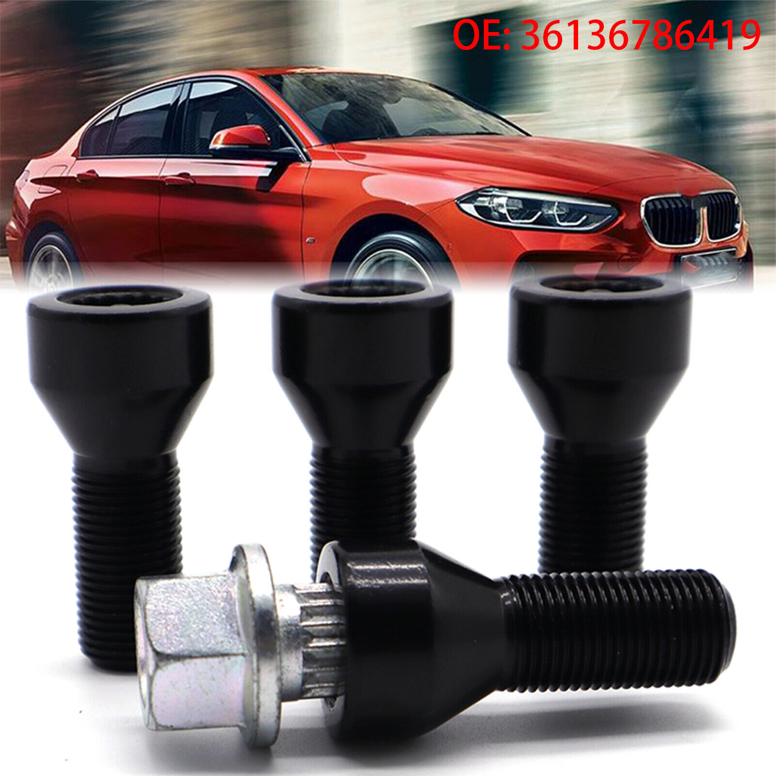 4X 36136786419 Car Locking Wheel Bolts Nuts Tool Set M12 x 1.5 For BMW M3 M5 M6