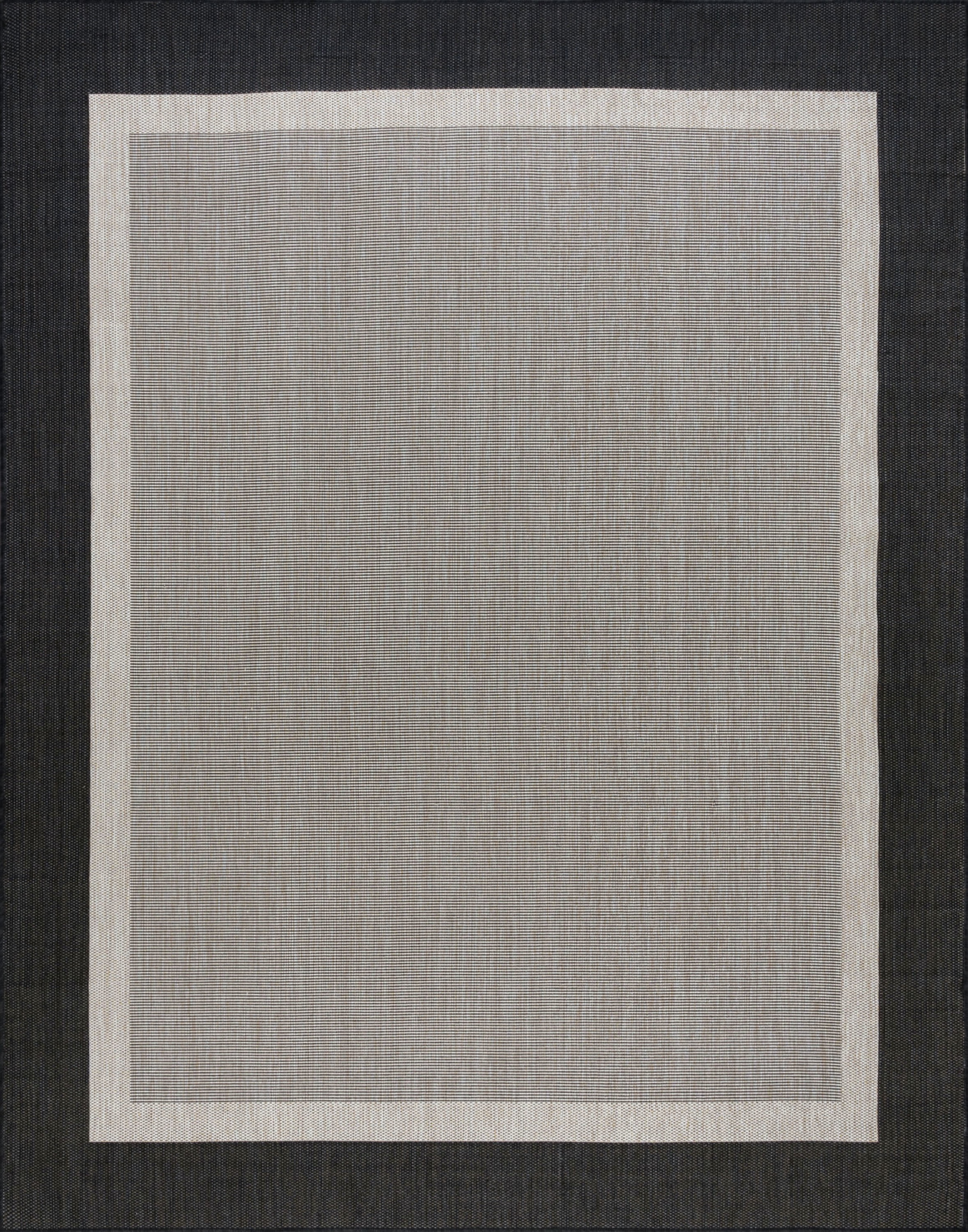 5x8 Water Resistant, Indoor Outdoor Rugs for Patios, Front Door Entry, Entryway, Deck, Porch, Balcony | Outside Area Rug for Patio | Black, Solid Border | Size: 5'3'' x 7'3''