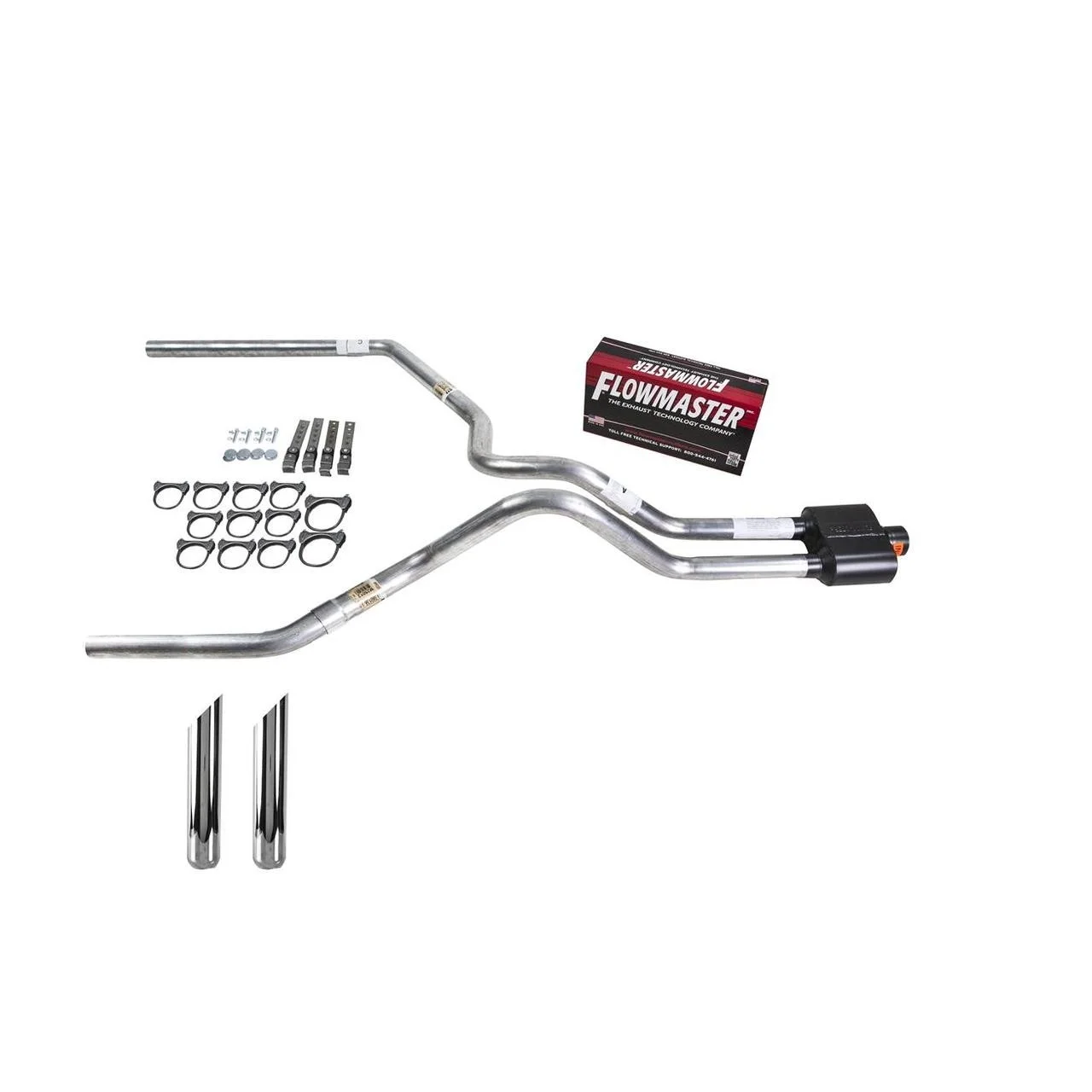 F150 05-06 dual exhaust 2.5 MA pipe Flowmaster Super 10 SW Tip