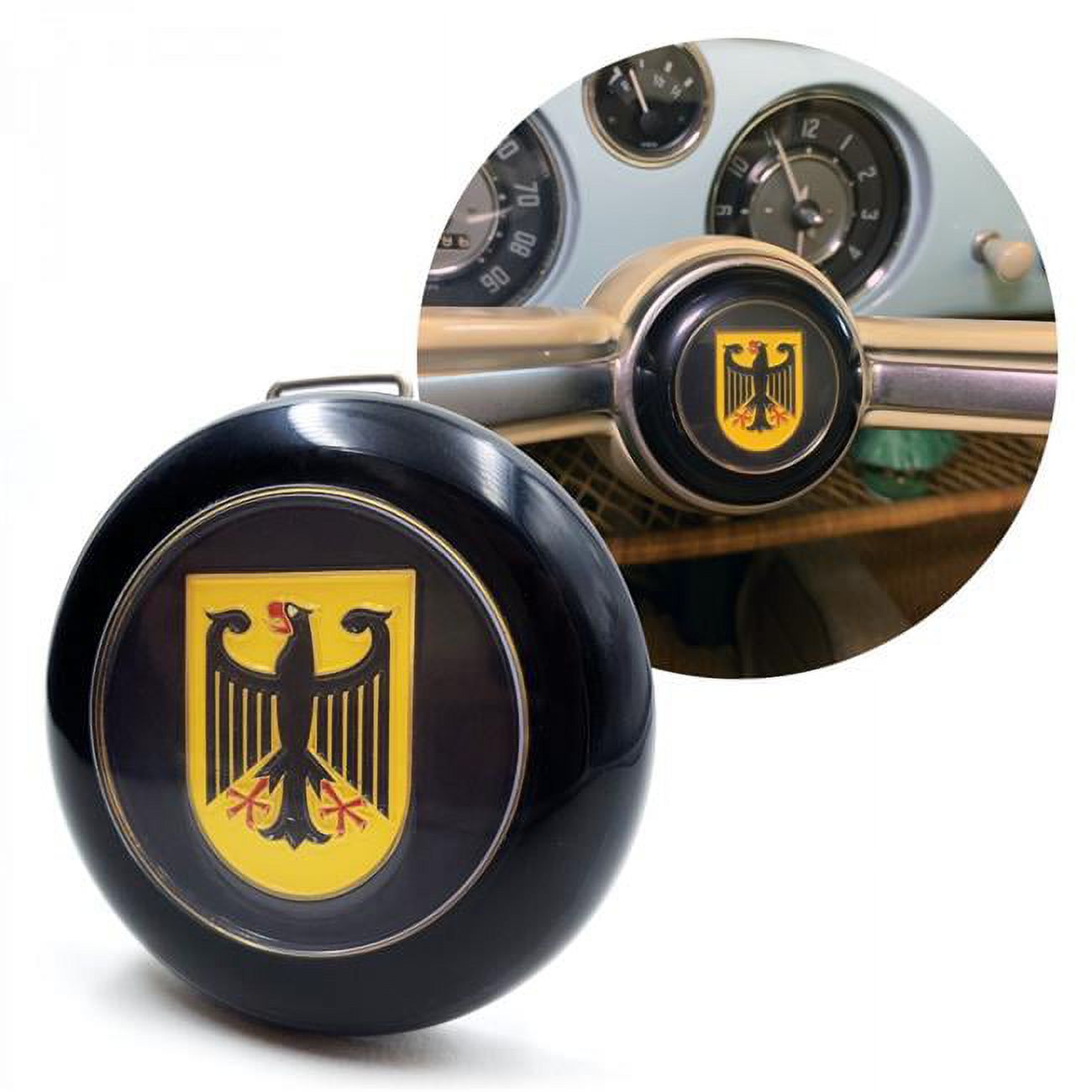 KaferLab 789495 VW Steering Wheel Deutschland Horn Button for 1962-71 Beetle Ghia Type 3