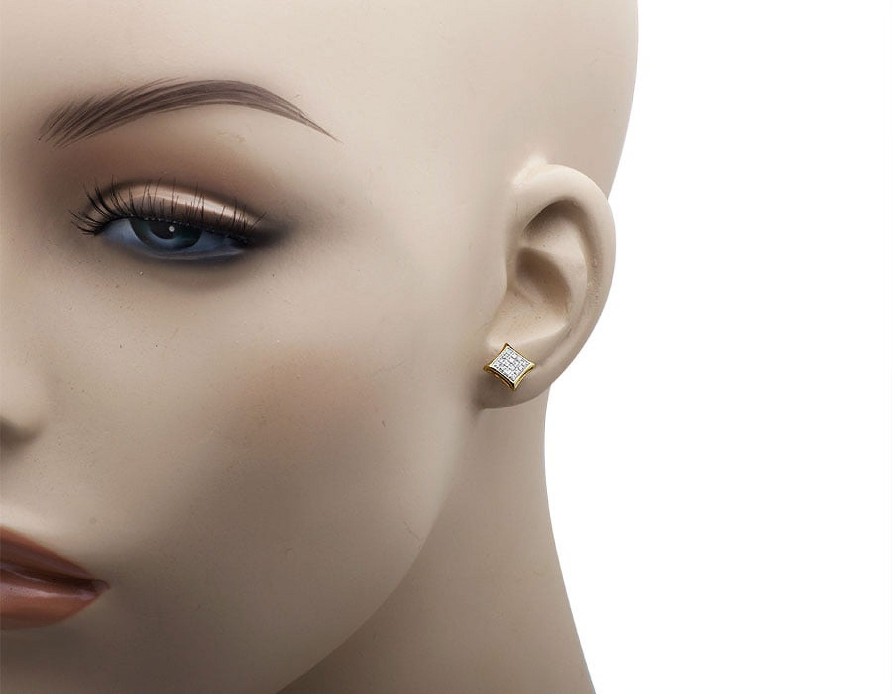 10K Yellow Gold Paved Kite Fashion Diamond Stud Earrings 1/10 Ct