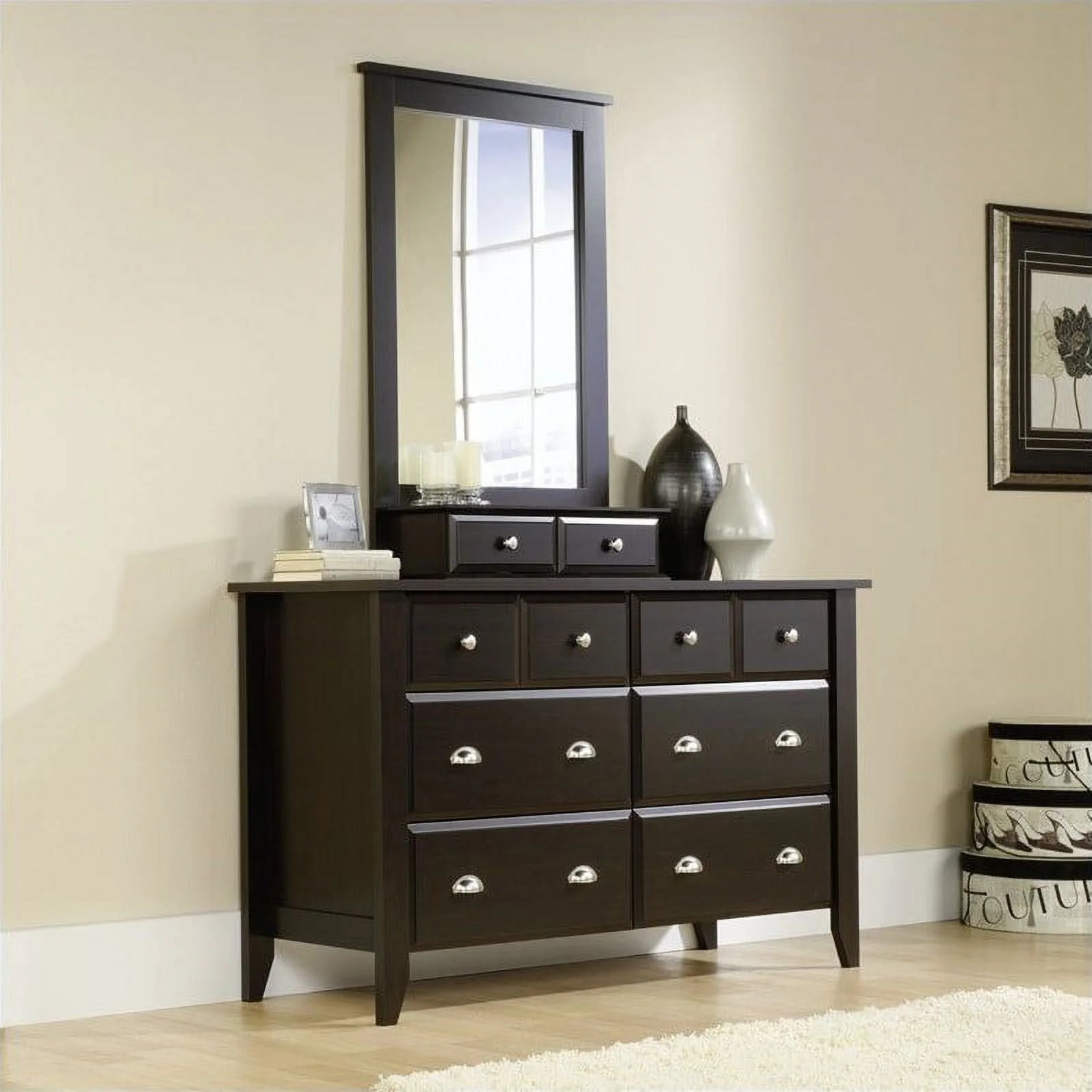 Sauder Shoal Creek 6-Drawer Dresser, Jamocha Wood finish