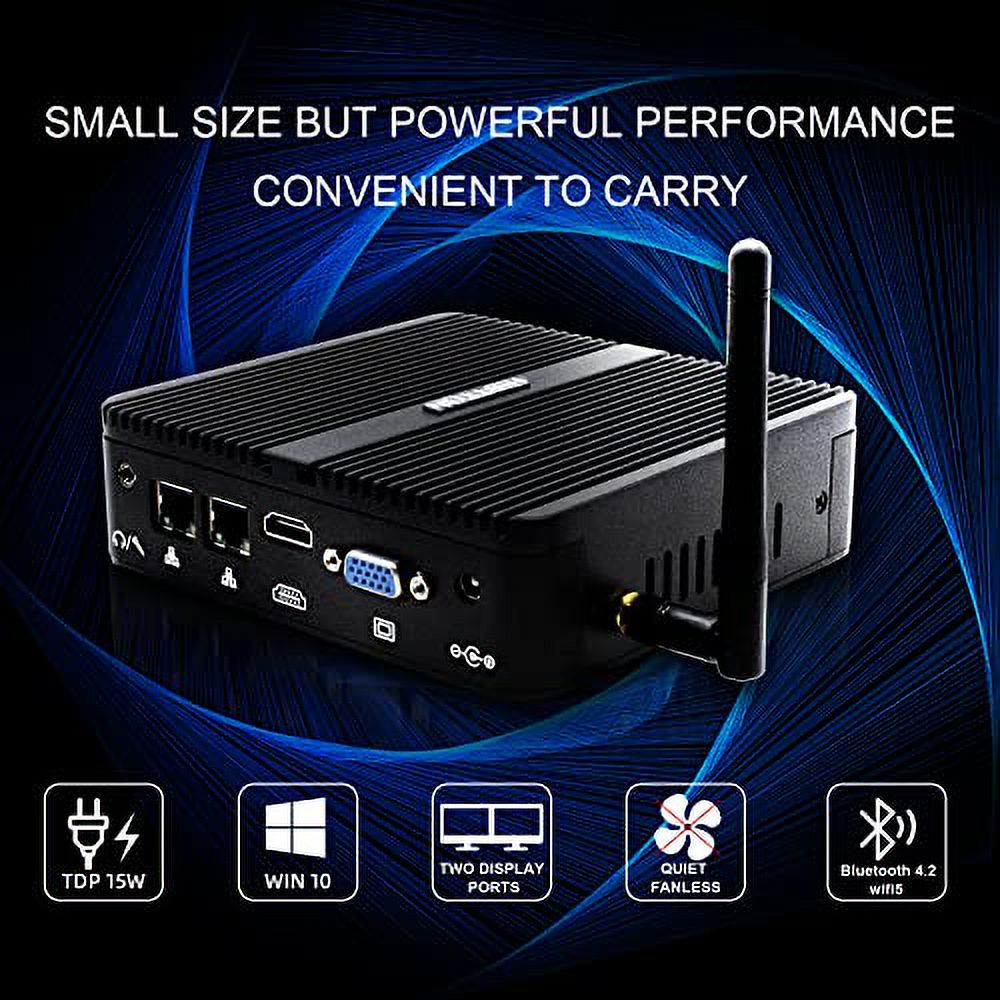 HISTTON Industrial Mini PC, Celeron J4125, Windows 10 Pro Industrial Mini Desktop Computer with DDR4 8GB RAM 512GB SSD 1TB HDD, 2 RS232 COM, HDMI VGA Dual Display, Gigabit Ethernet, BT 4.0, 4K, WiFi