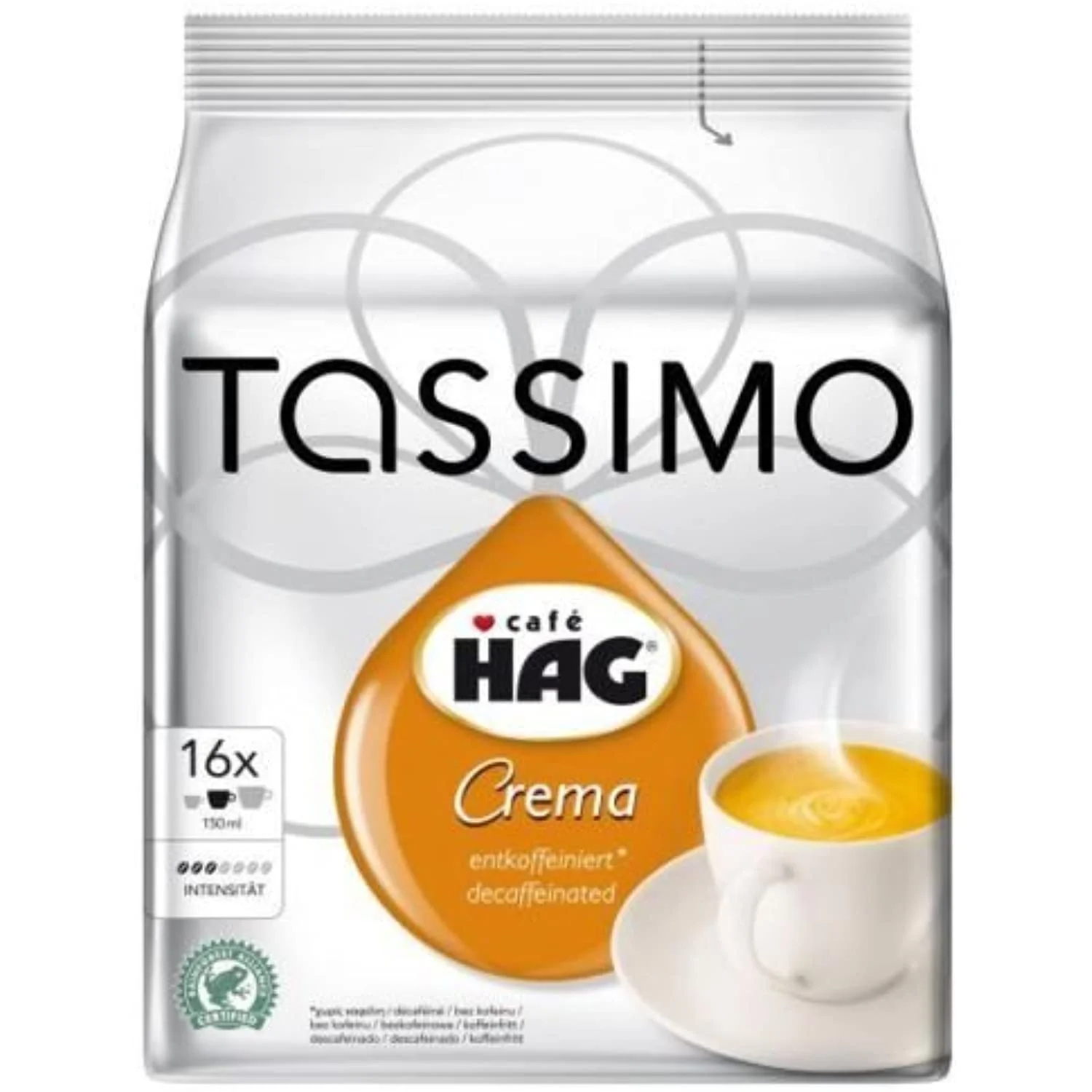 Bosch Tassimo Cafe Hag Crema 16 T Disc Decaf Coffee Machine Capsules