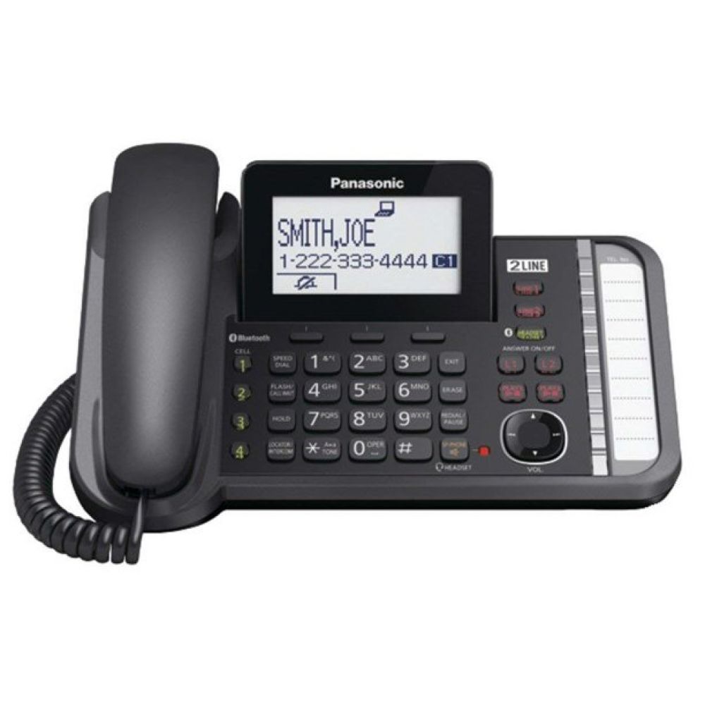 Panasonic KX-TG9582B + (4) KX-TGA950B 6 Handset Cordless Phone,2-Line,Black