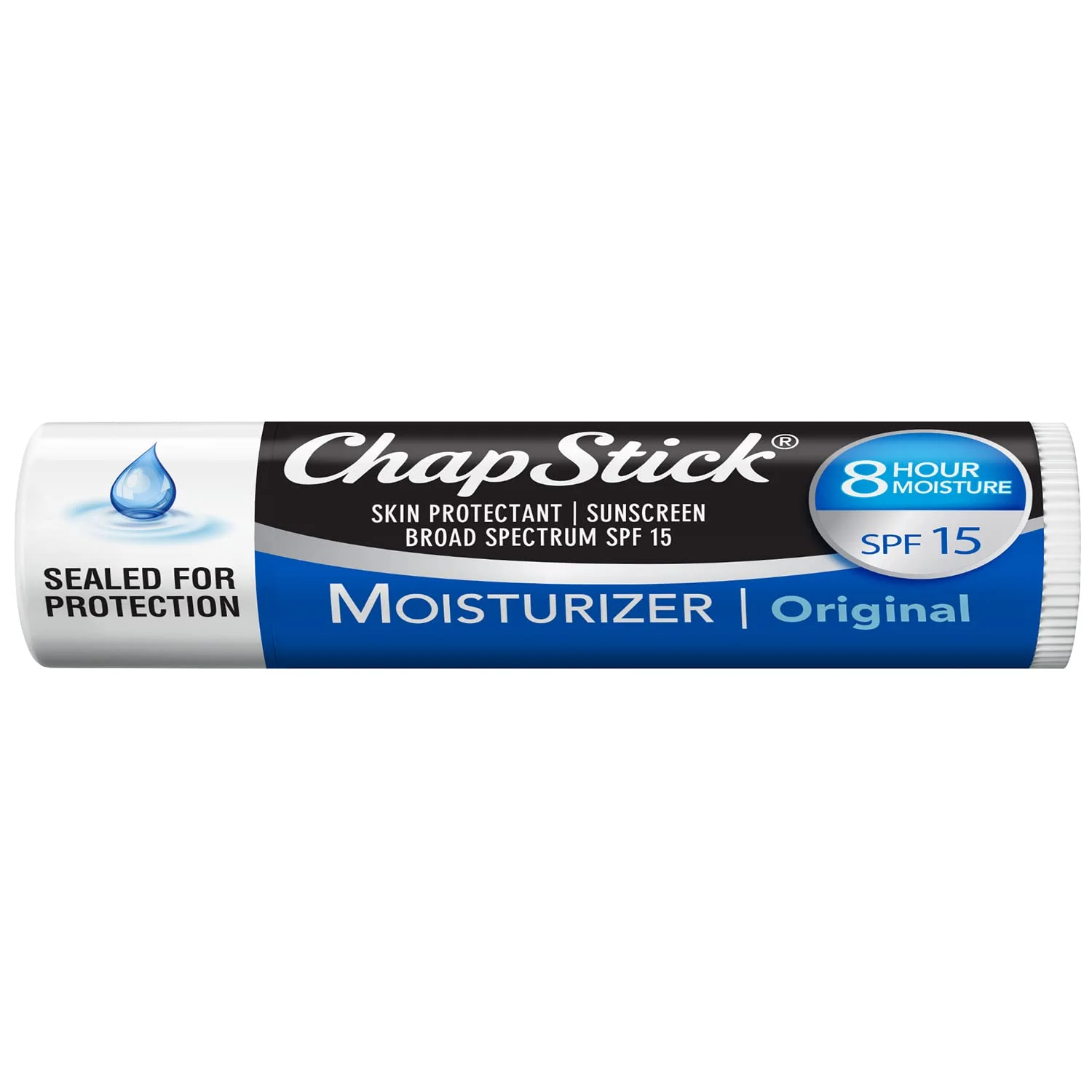 Pack of (6) ChapStick Moisturizer Original Lip Balm Tube, SPF 15 and Skin Protectant - 0.15 Oz
